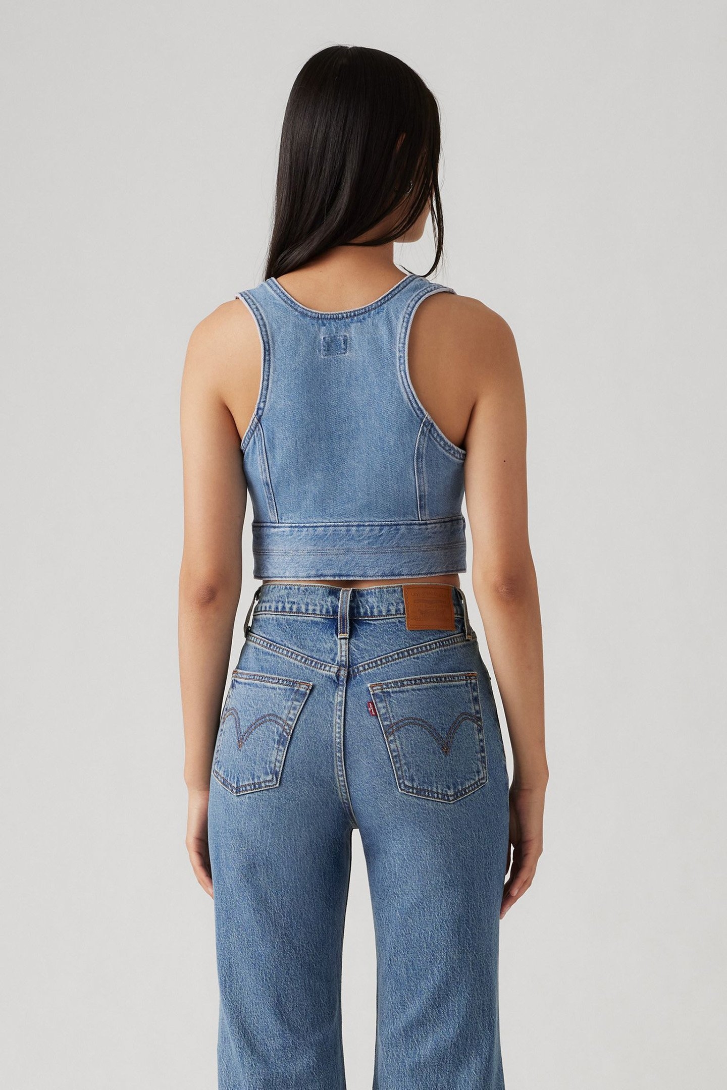 RAINE DENIM CROP TOP CHECK YOURSELF 2 2