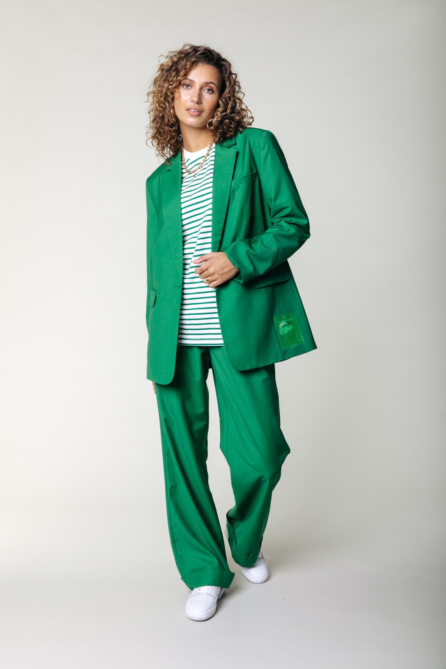 MIMMI UNI SINGLE BREASTED BOYFRIEND BLAZER DEEP GREEN 1