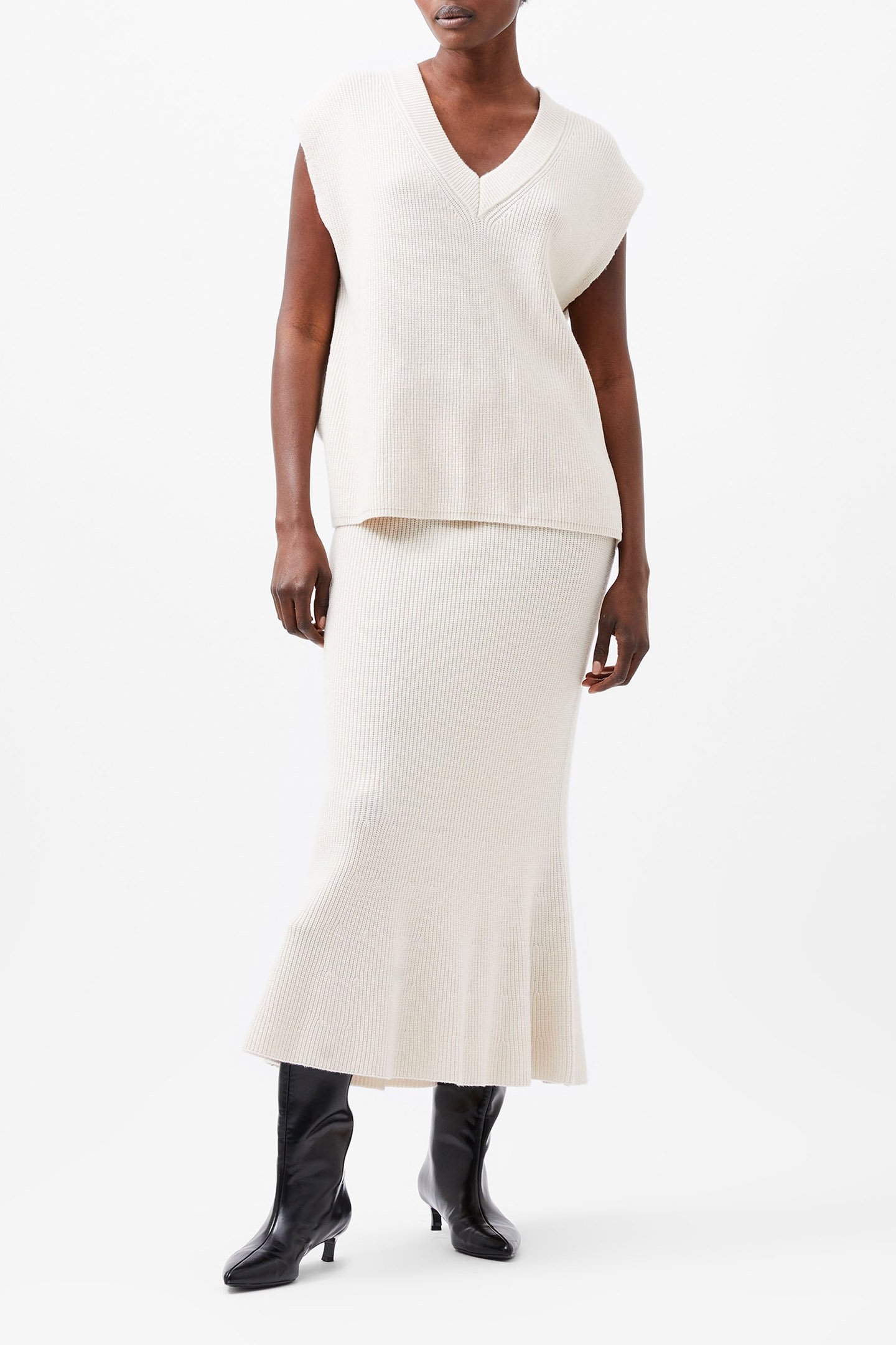 NARIKO RIB VEST OATMEAL MEL 1