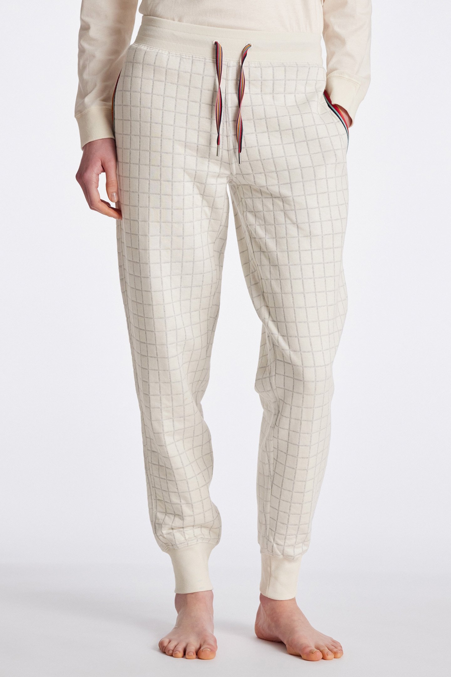 WOMEN PANT JACQD CHCK OFF WHITE 1