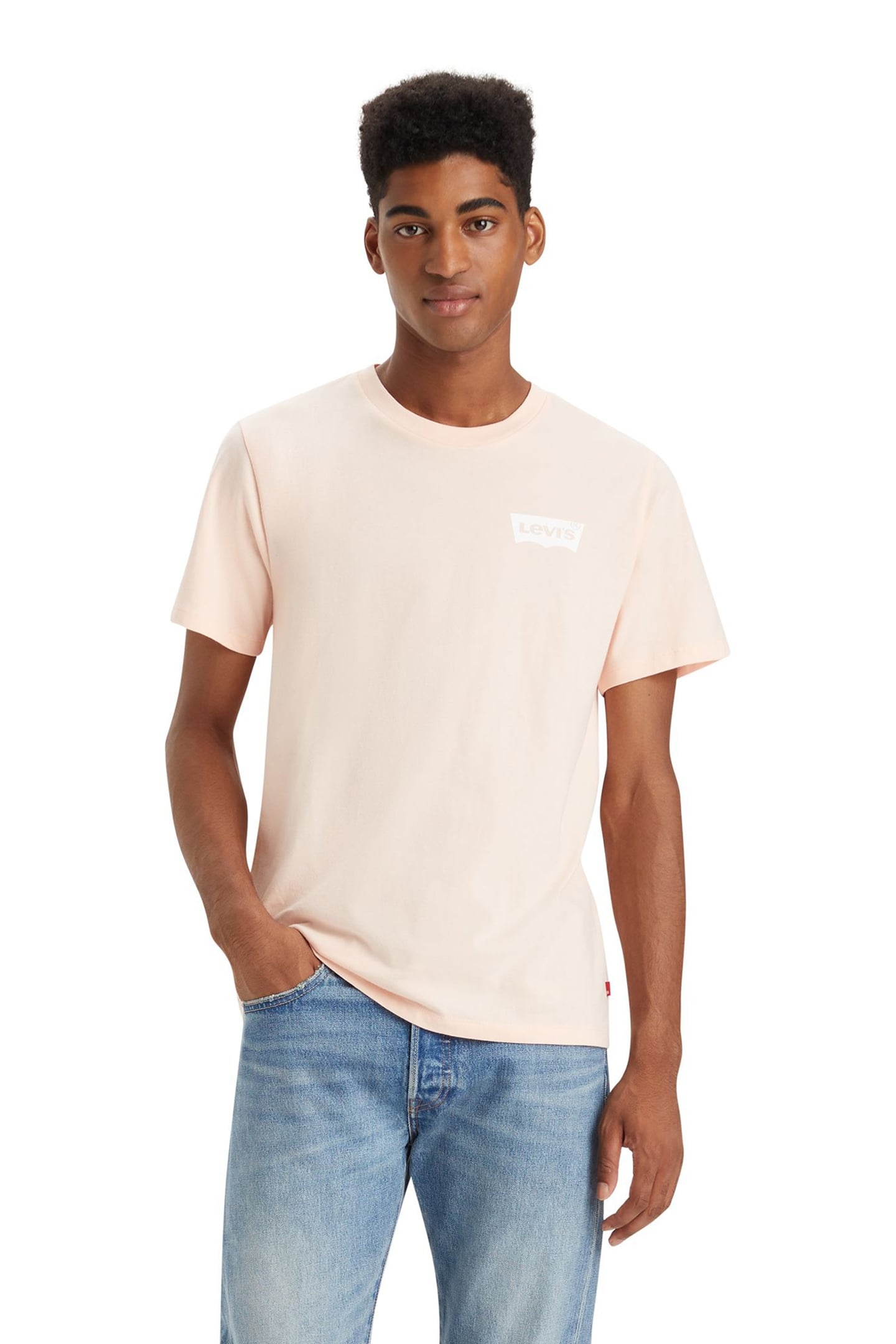 GRAPHIC CREWNECK TEE SSNL BW PALE PEACH 1