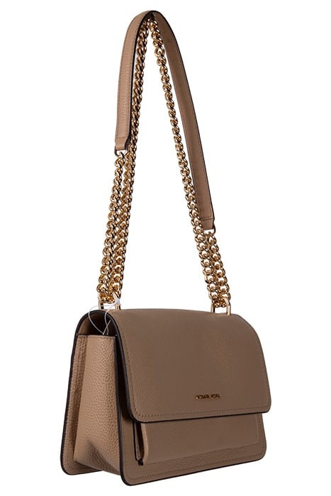 LARGE SHOULDER BAG WITH CHAIN STRAP IN CAMEL 5