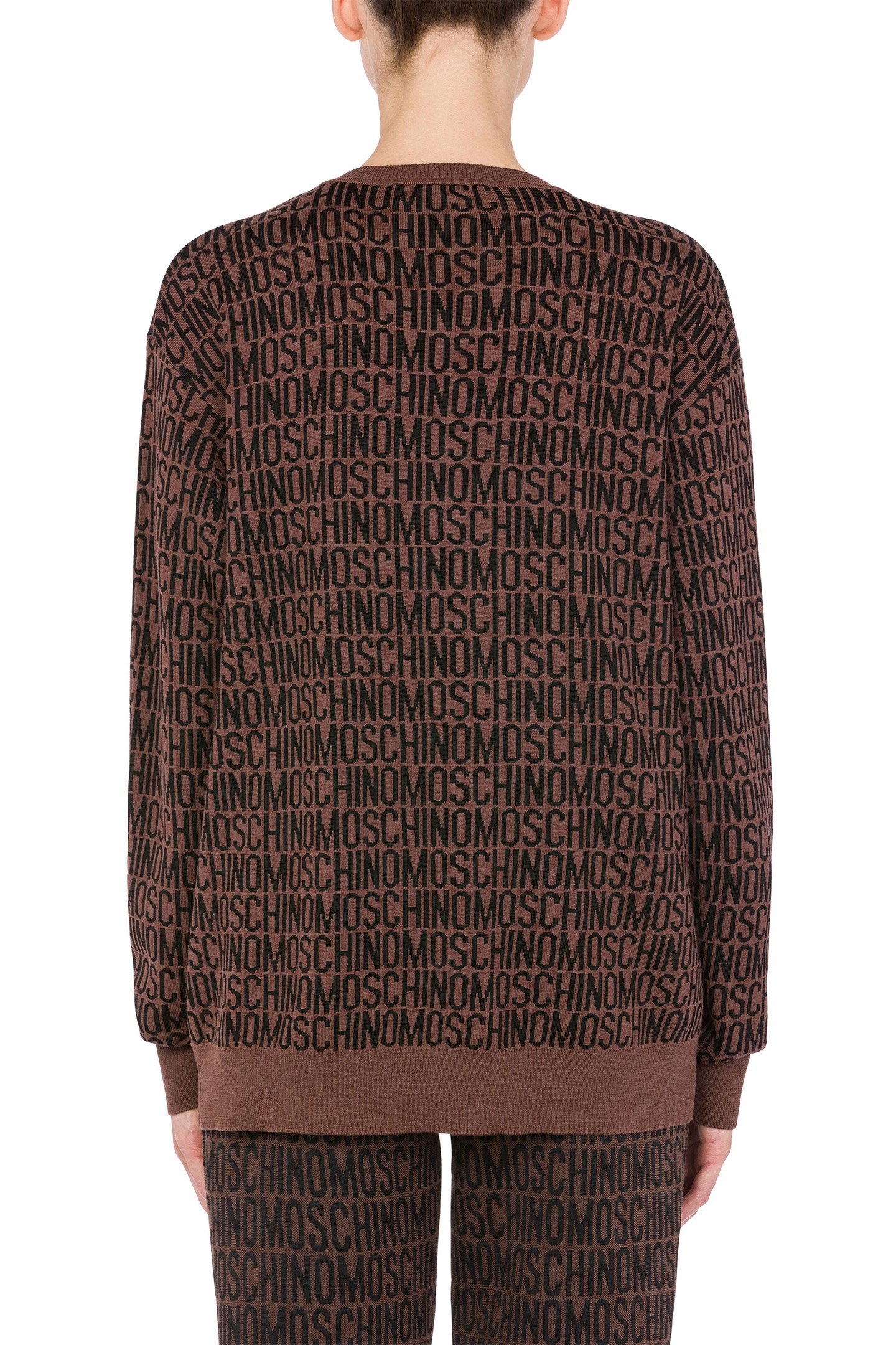 ALLOVER LOGO WOOL PULLOVER BROWN 2