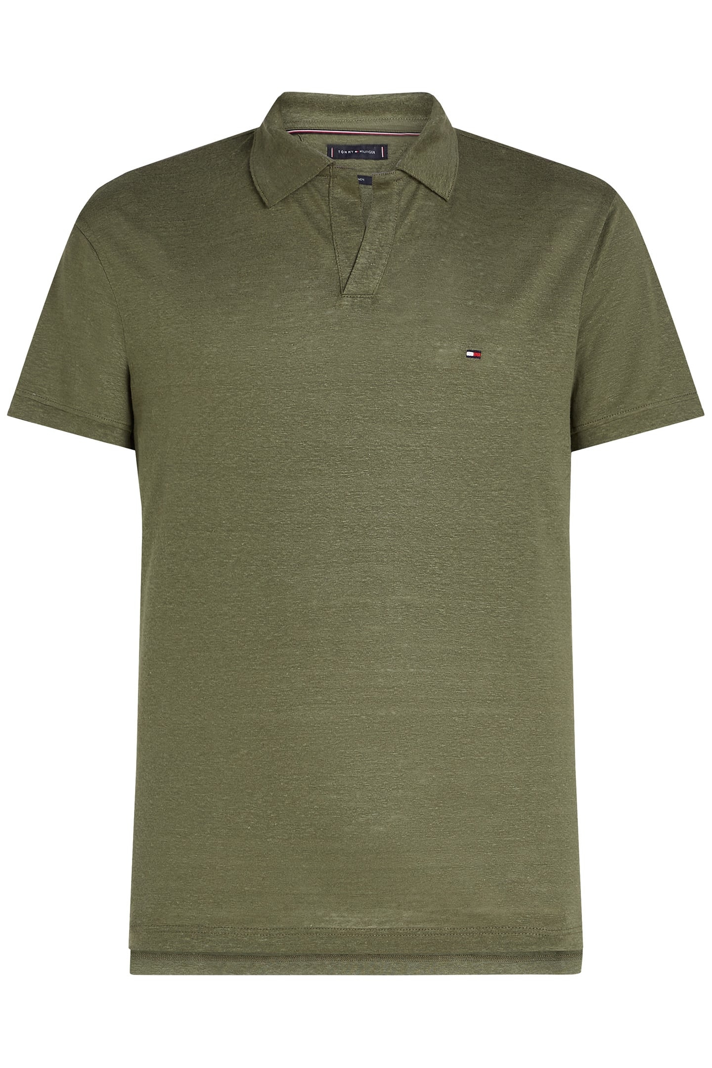 PURE LINEN SHORT SLEEVE POLO SHIRT, NORMAL FIT, BATTLE GREEN 4