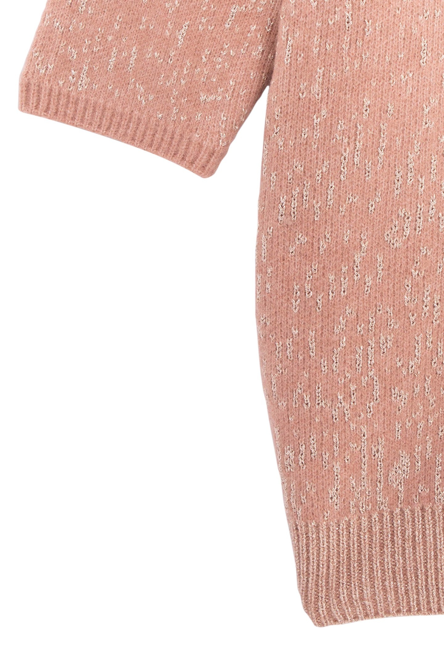 GIRL'S PINK JACQUARD LUREX SWEATER DRESS 5