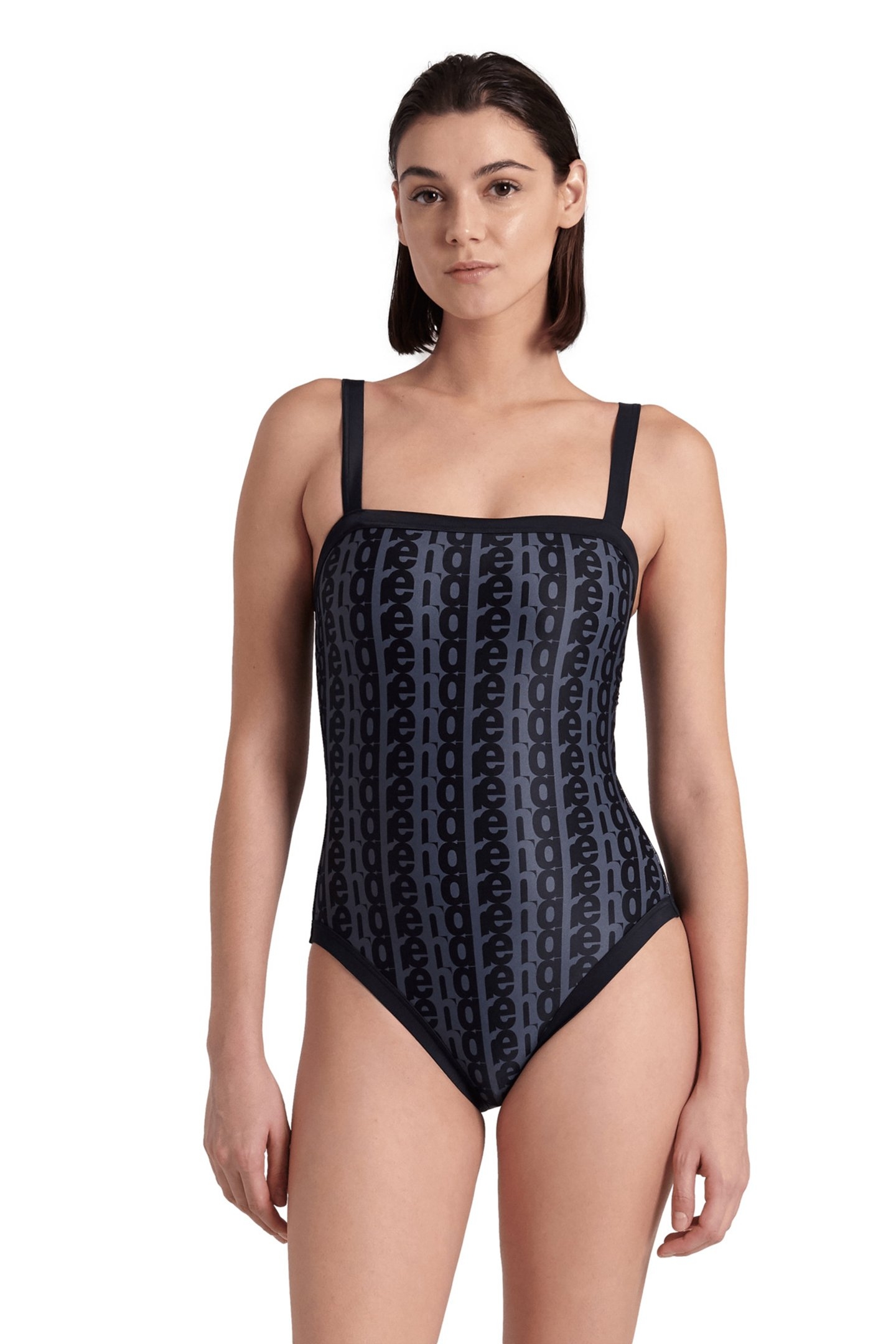 WOMEN'S ARENA MONOGRAM SWIMSUIT U BACK BLACK MULTI-BLACK 1