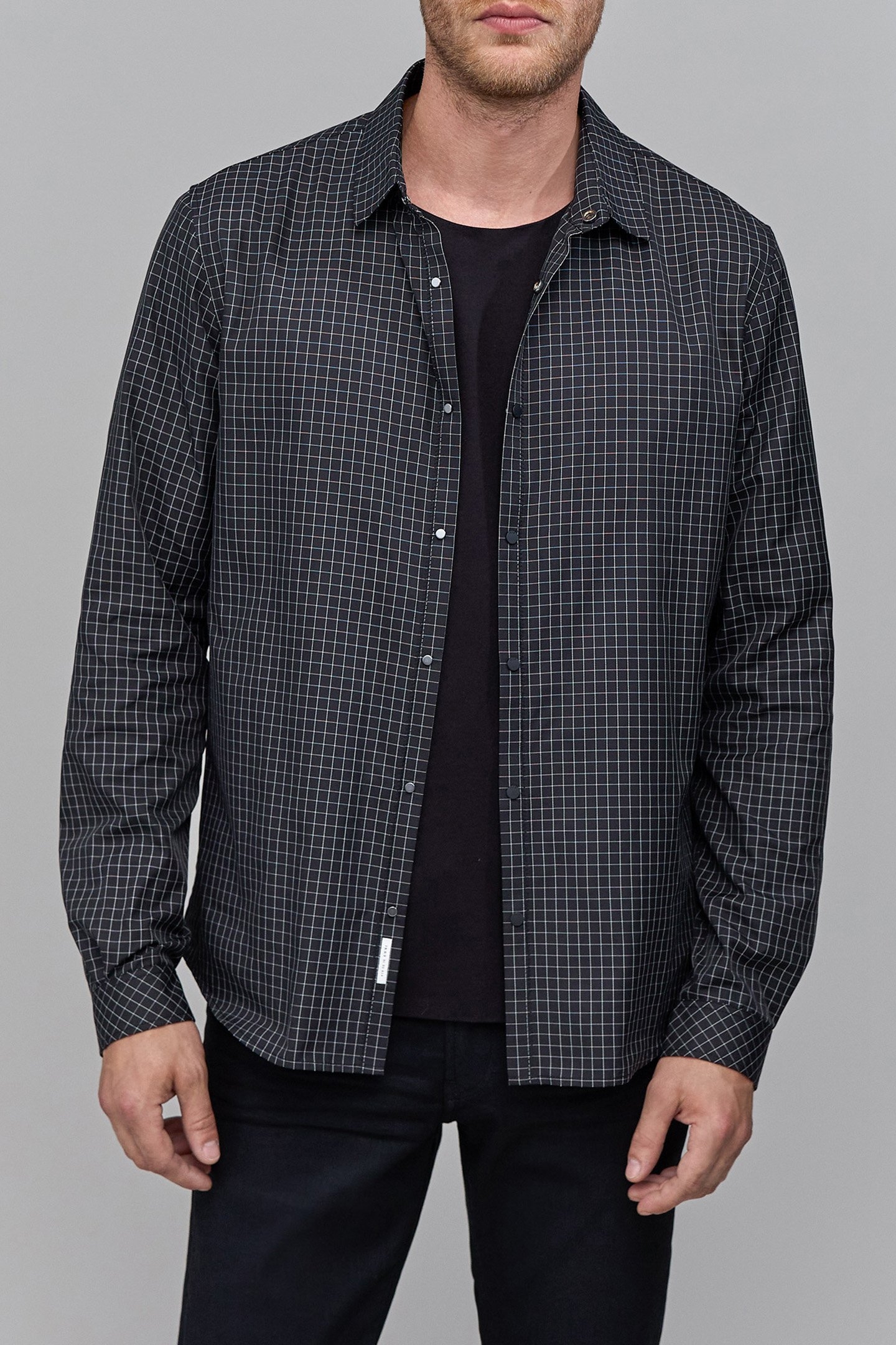 DRYFAST BLACK CHECK REGULAR SHIRT 1