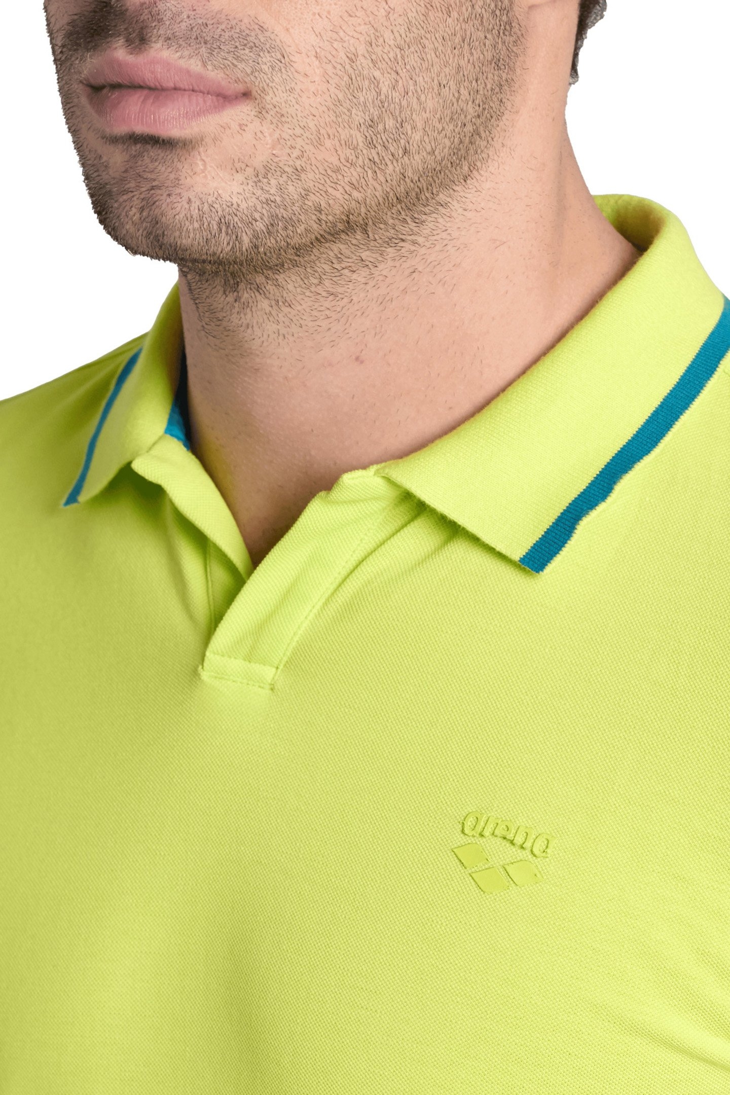 MEN'S POLOSHIRT ARENA TRIM COTTON PIQUET SOFT GREEN-BLUE COS 4