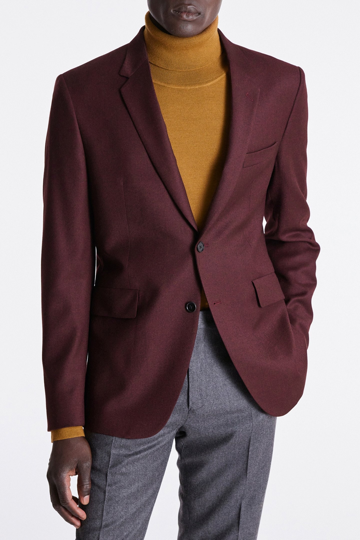 GENTS SLIM FIT 2BTN JACKET BURGUNDY/ BORDE 1