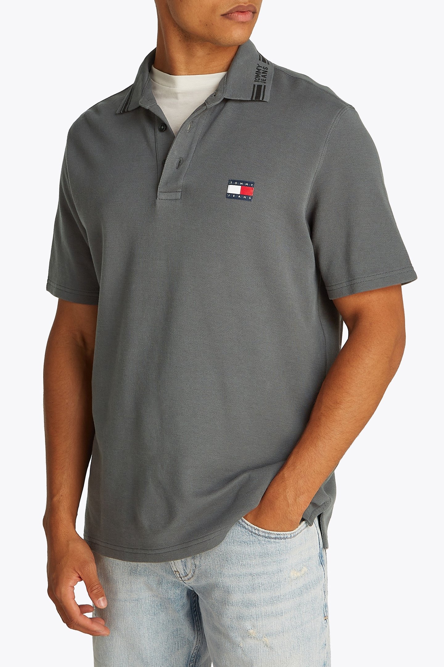 TJM BRANDED POLO REGULAR FIT POLO SHIRT, WASHED BLACK 1