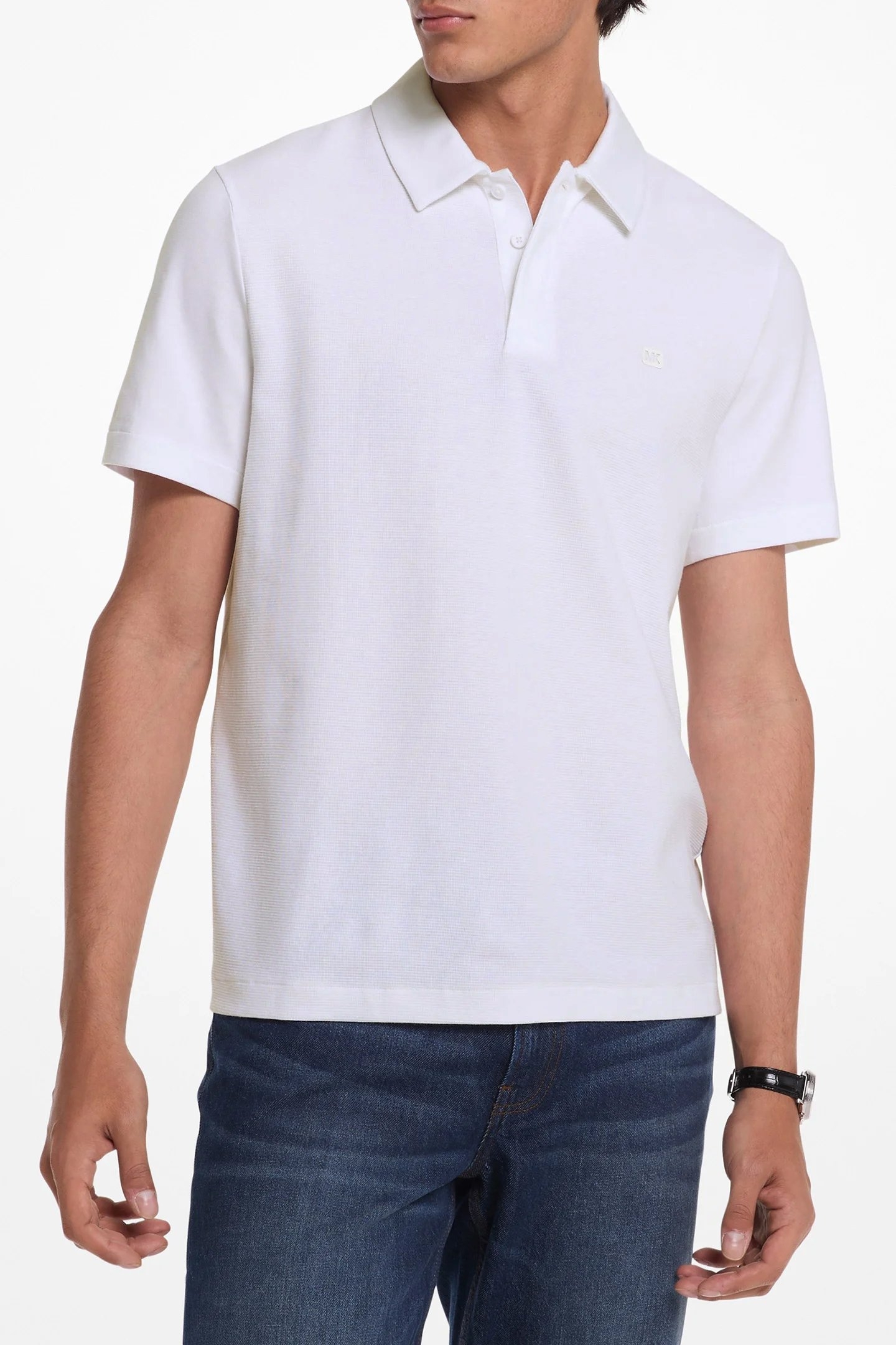 POLO CASUAL SHIRT IN WAFFLE FABRIC IN WHITE 1