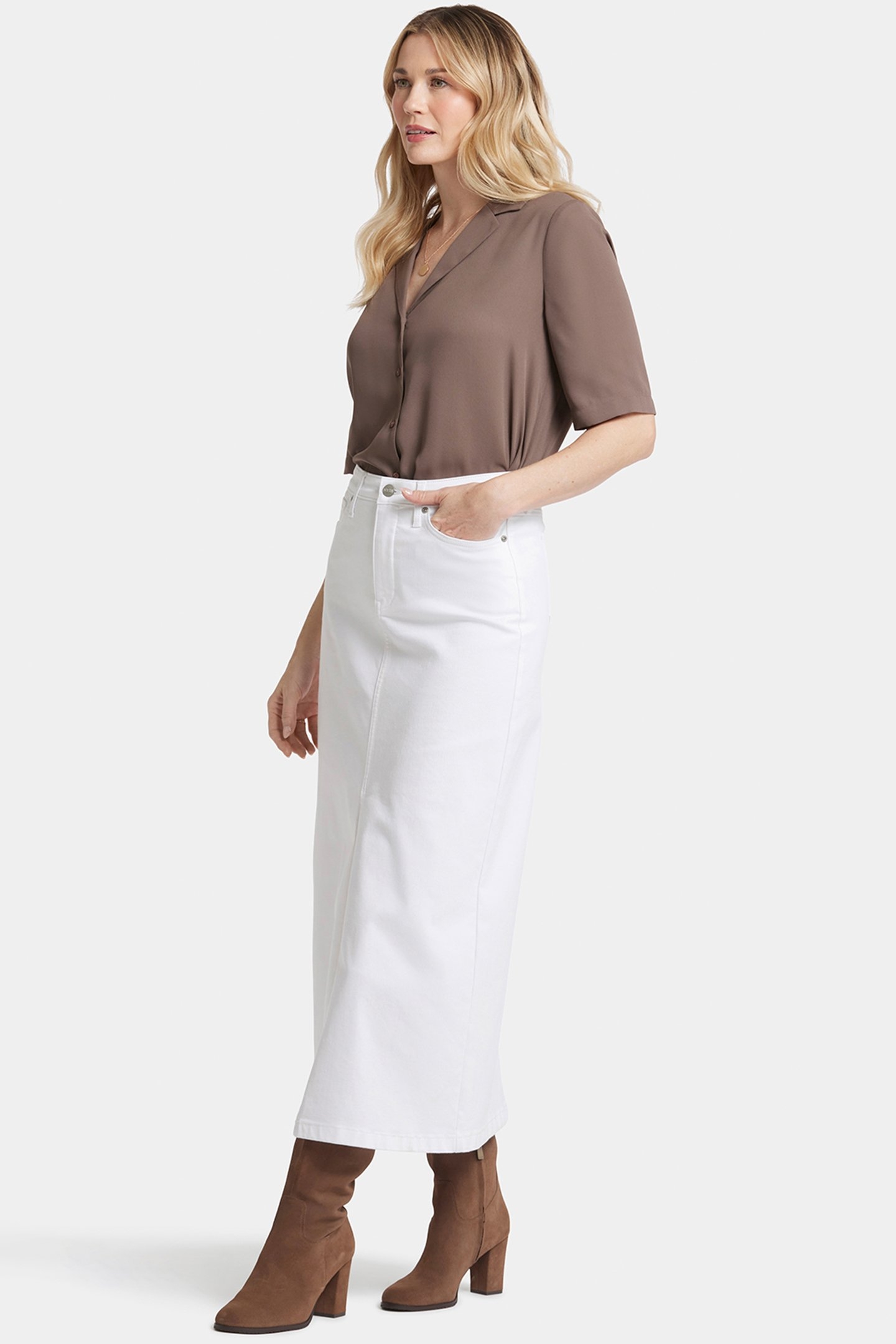 HIGH RISE LONG SKIRT OPTIC WHITE 3