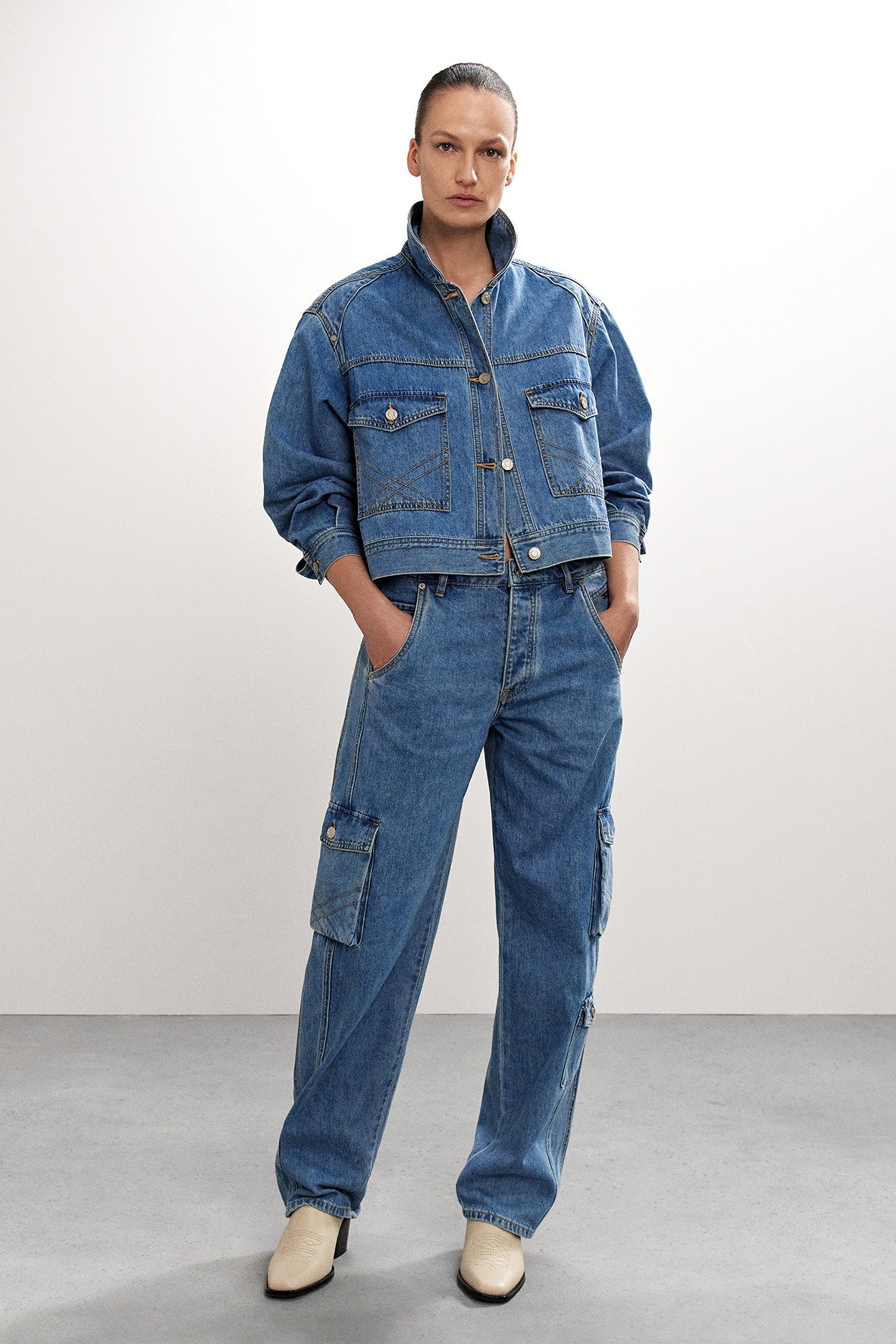 CARGO JEANS BAGGY COTTON JEANS BLUES 7