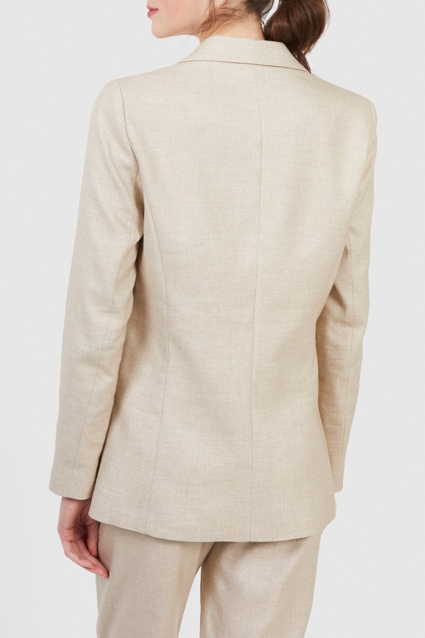 IRIDESCENT BEIGE LINEN-BLEND SUIT JACKET 2