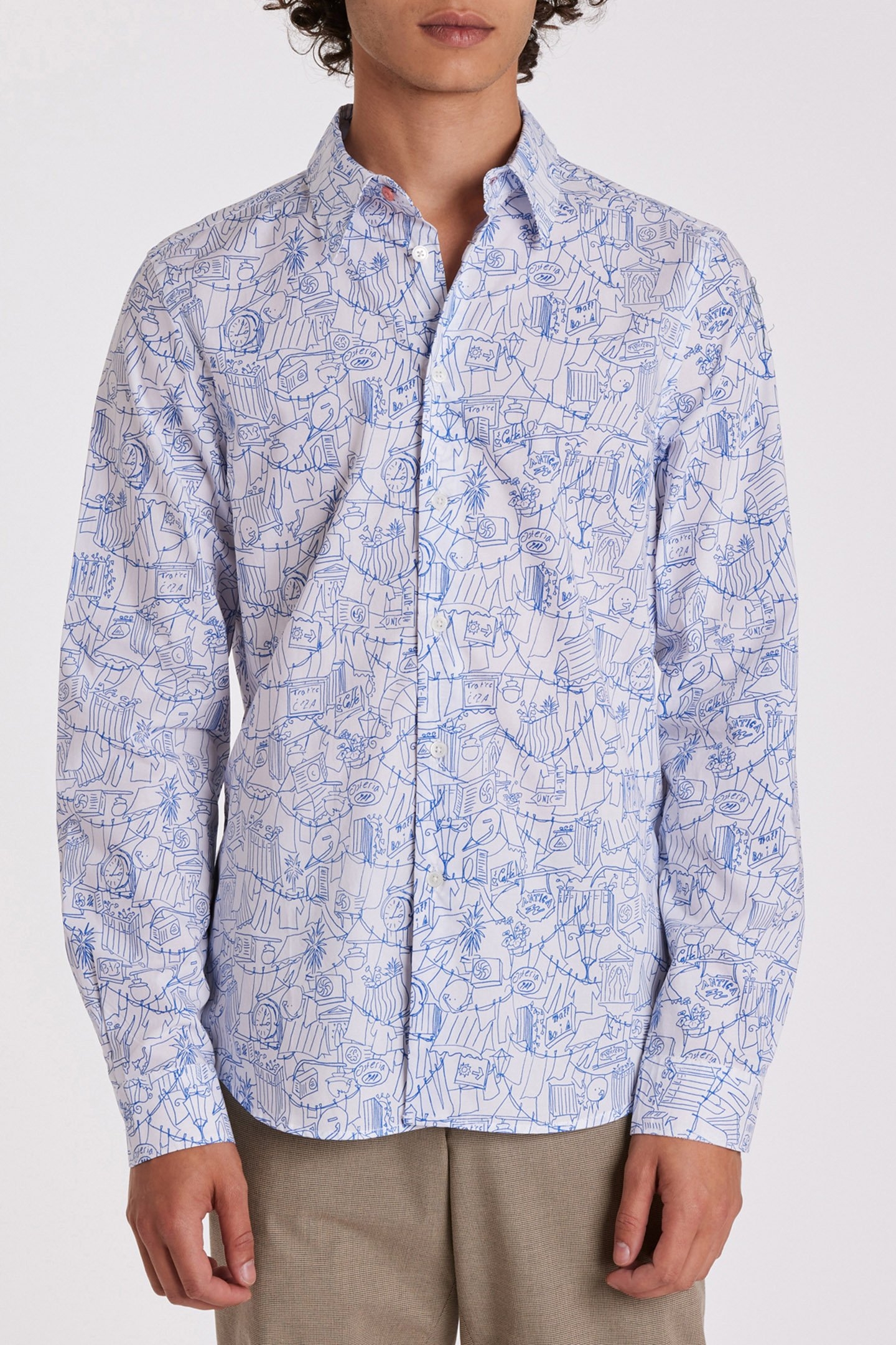 MENS LS TAILORED FIT SHIRT BLUE 1