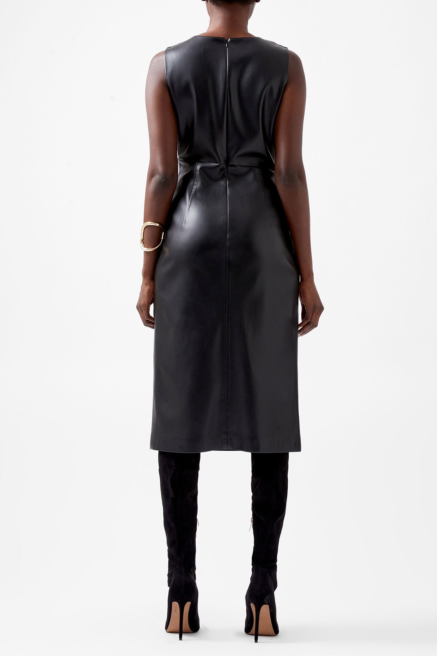 ELETTRA PU COWL NK SLVLSS DRES BLACKOUT 2