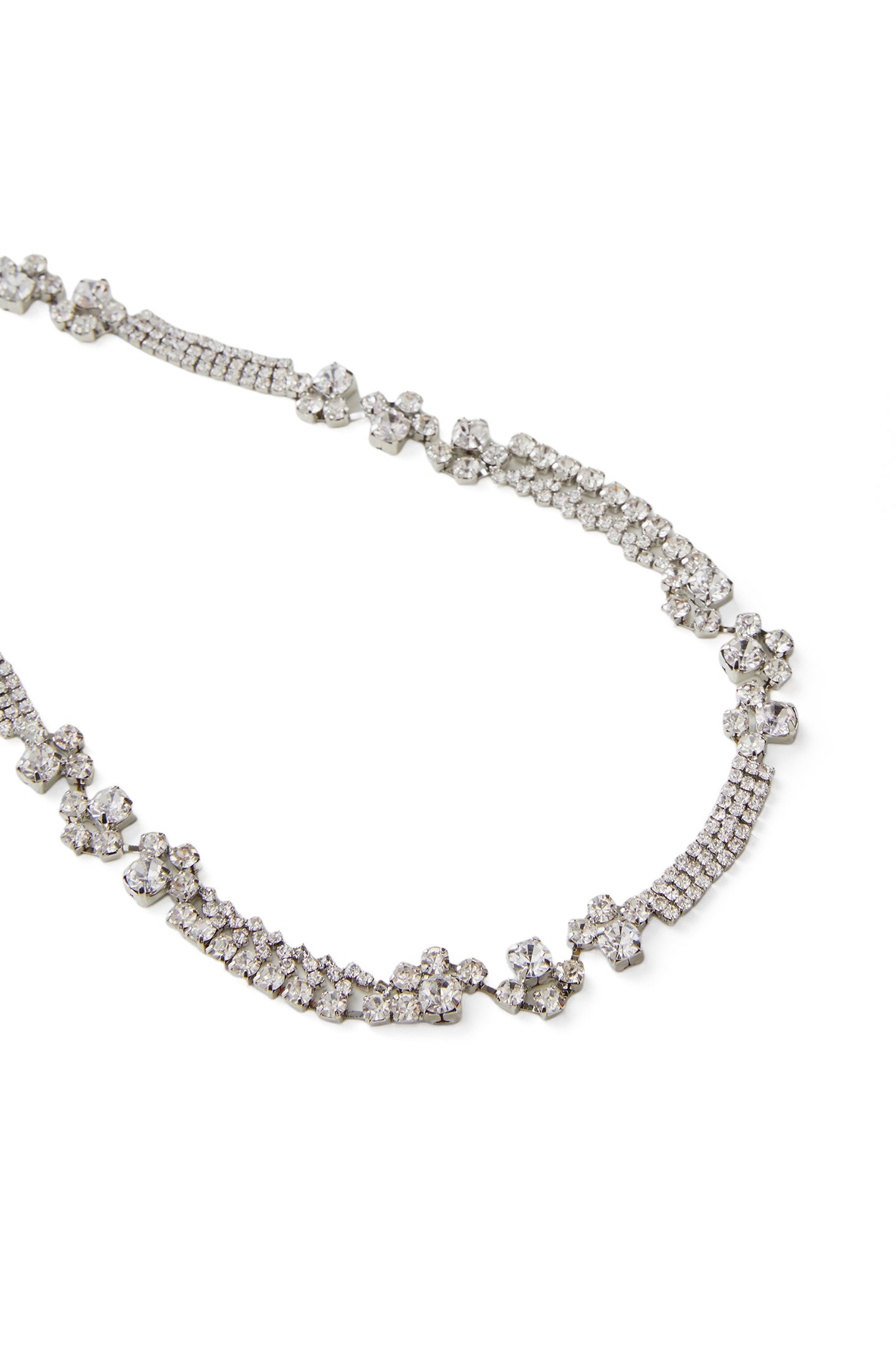 MIXED PATTERN DIAMENTE NECKLAC SILVER/DIAMANTE 2