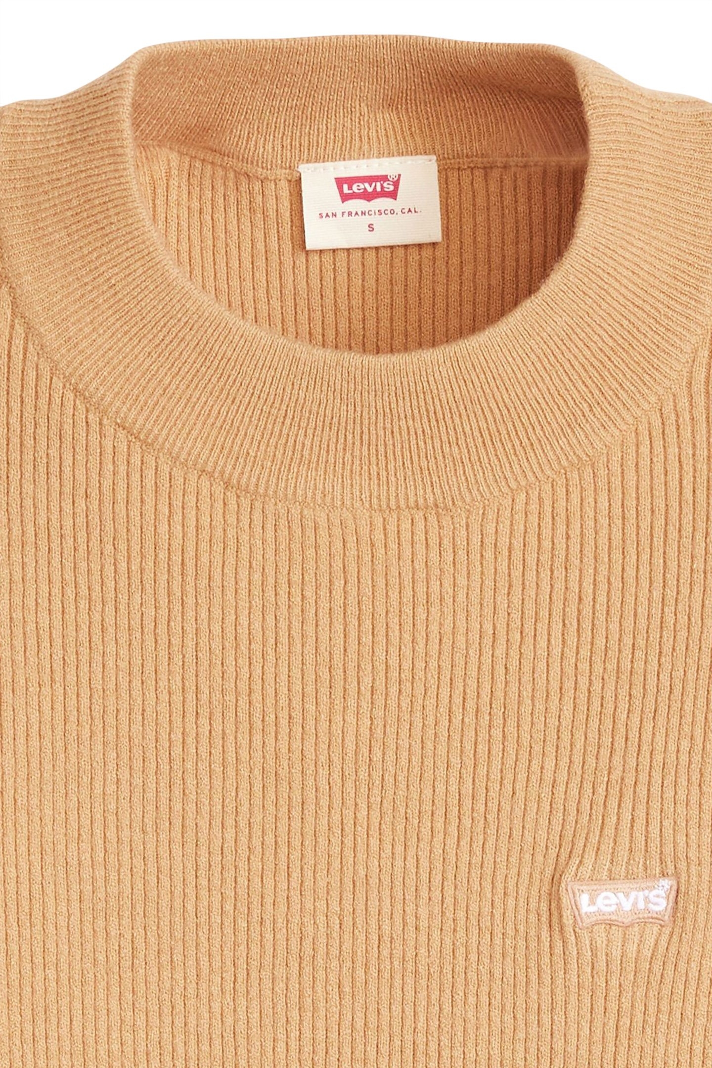 RIB CREW SWEATER TAN WOOL LIKE 4