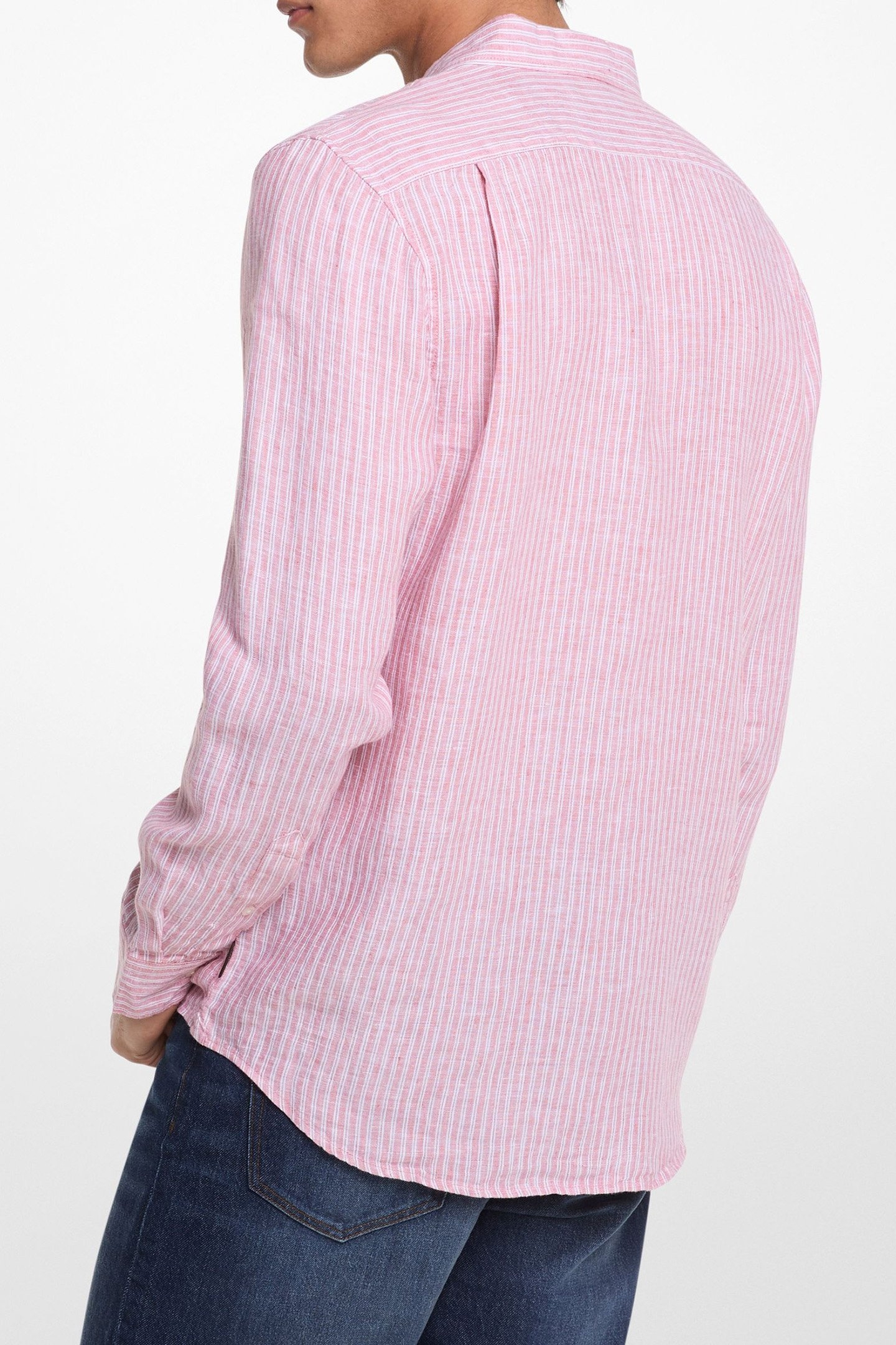CLASSIC LONG SLEEVE LINEN SHIRT IN PINK 2