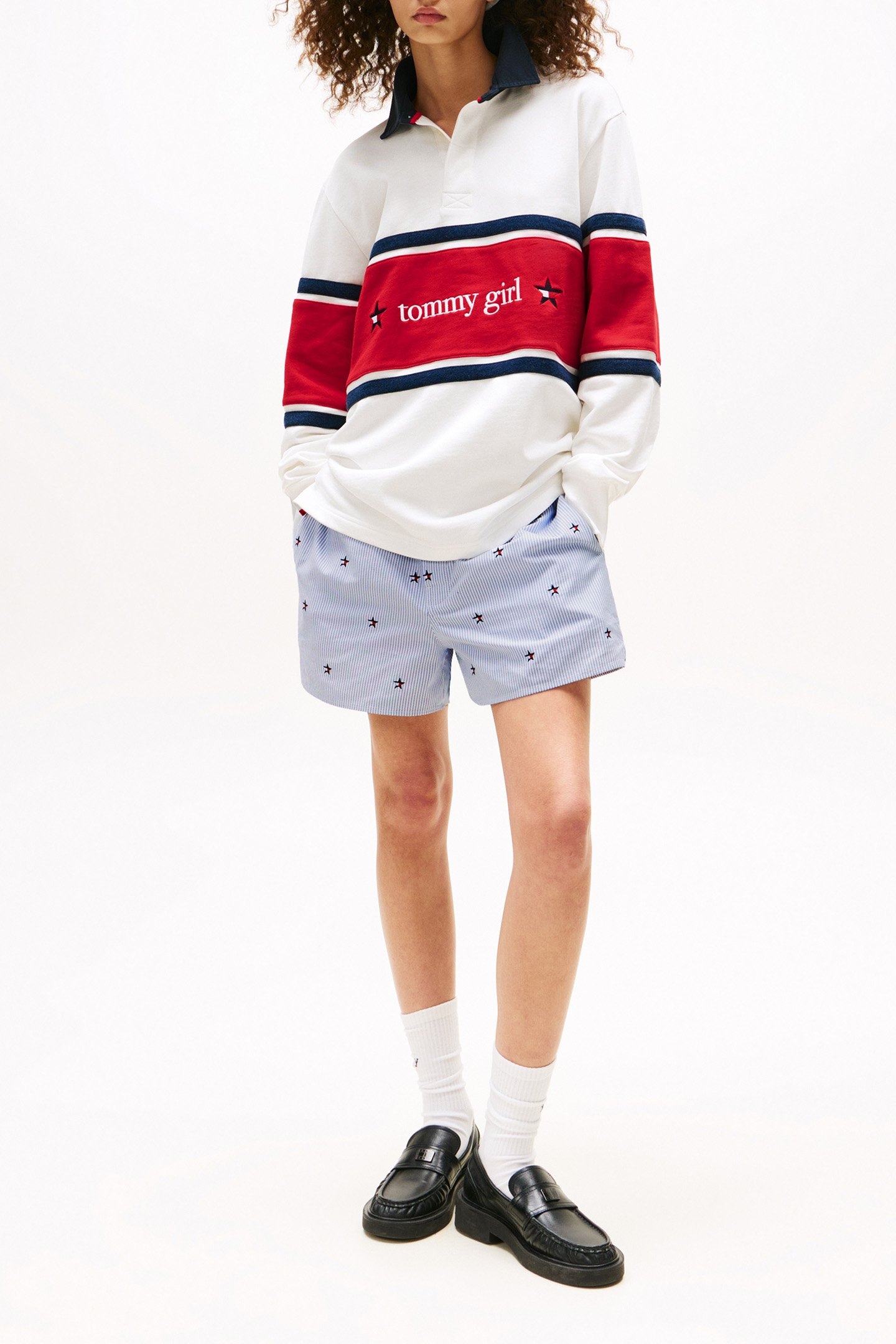 TOMMY GIRL EMBROIDERED SHORT NORMAL FIT SHORTS BLUE 4