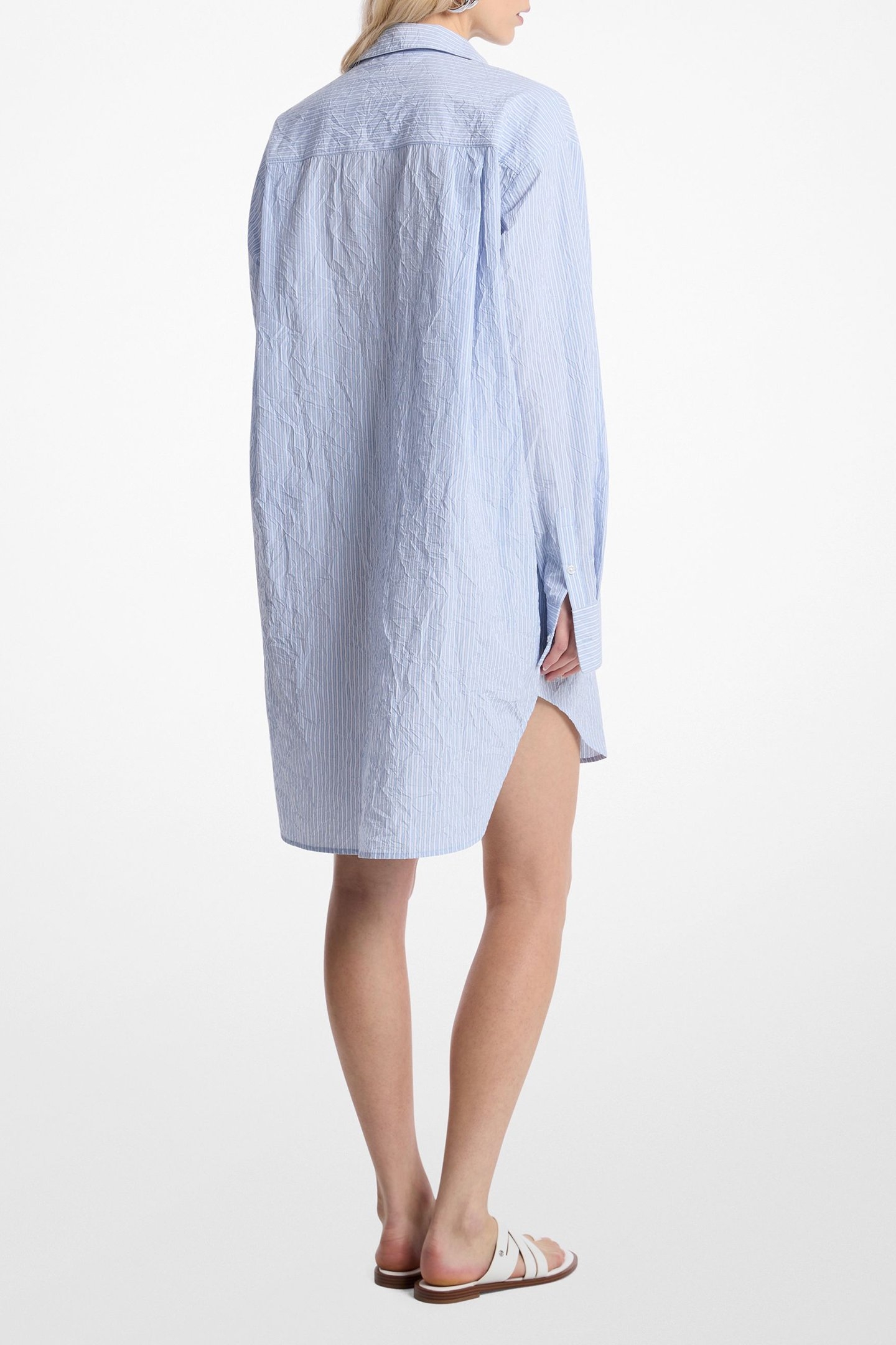 COTTON SHIRT DRESS IN LIGHT BLUE 2