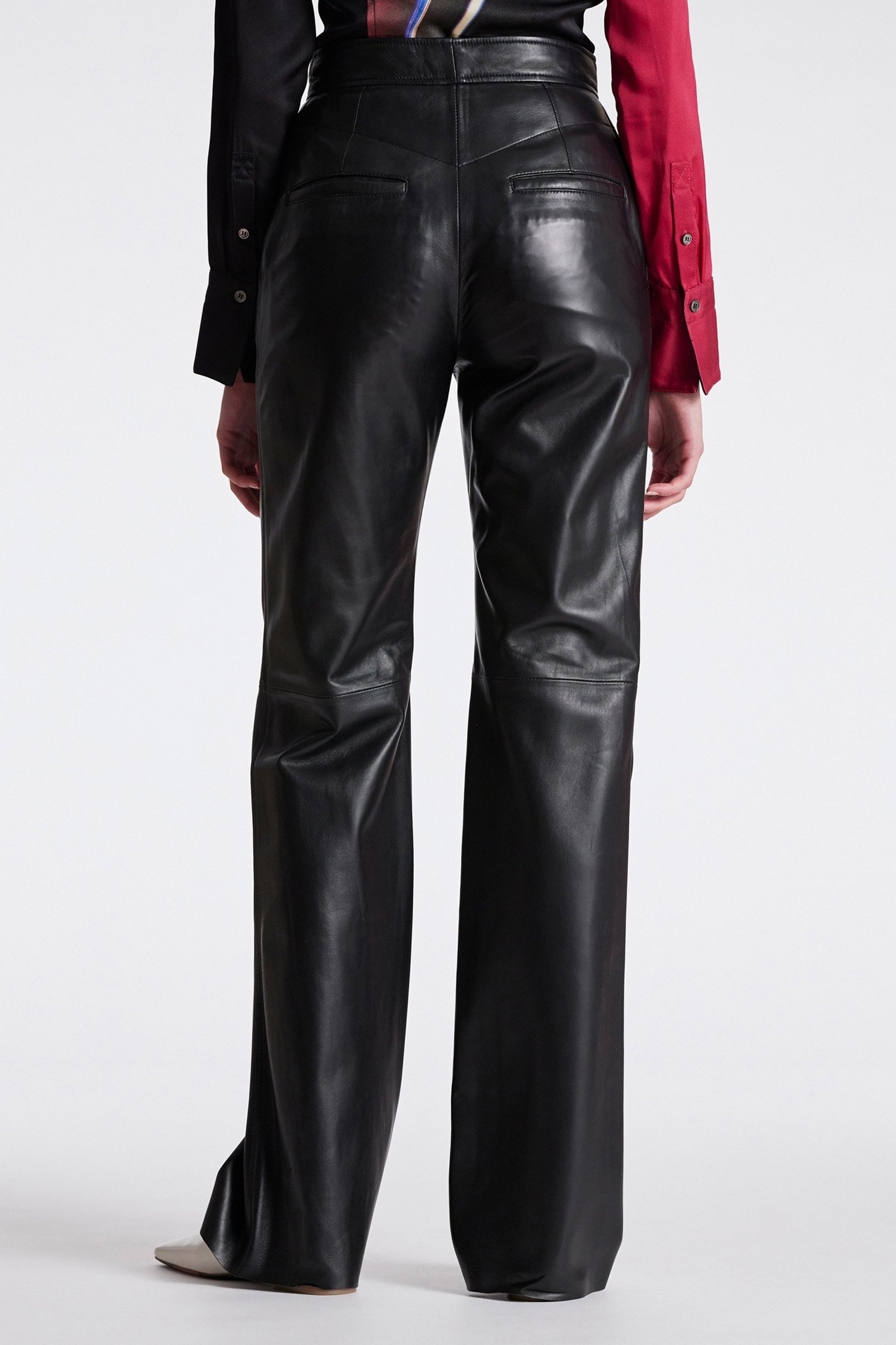 WOMENS TROUSERS LEATHER BLACK 2