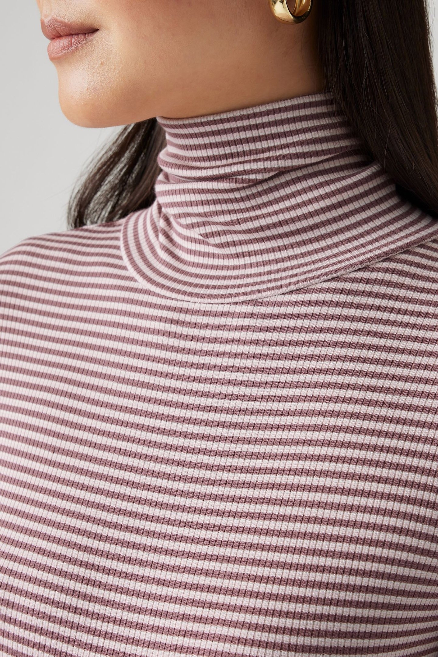 DREAMY TURTLENECK ICEBERG STRIPE ROSE TAUPE 5
