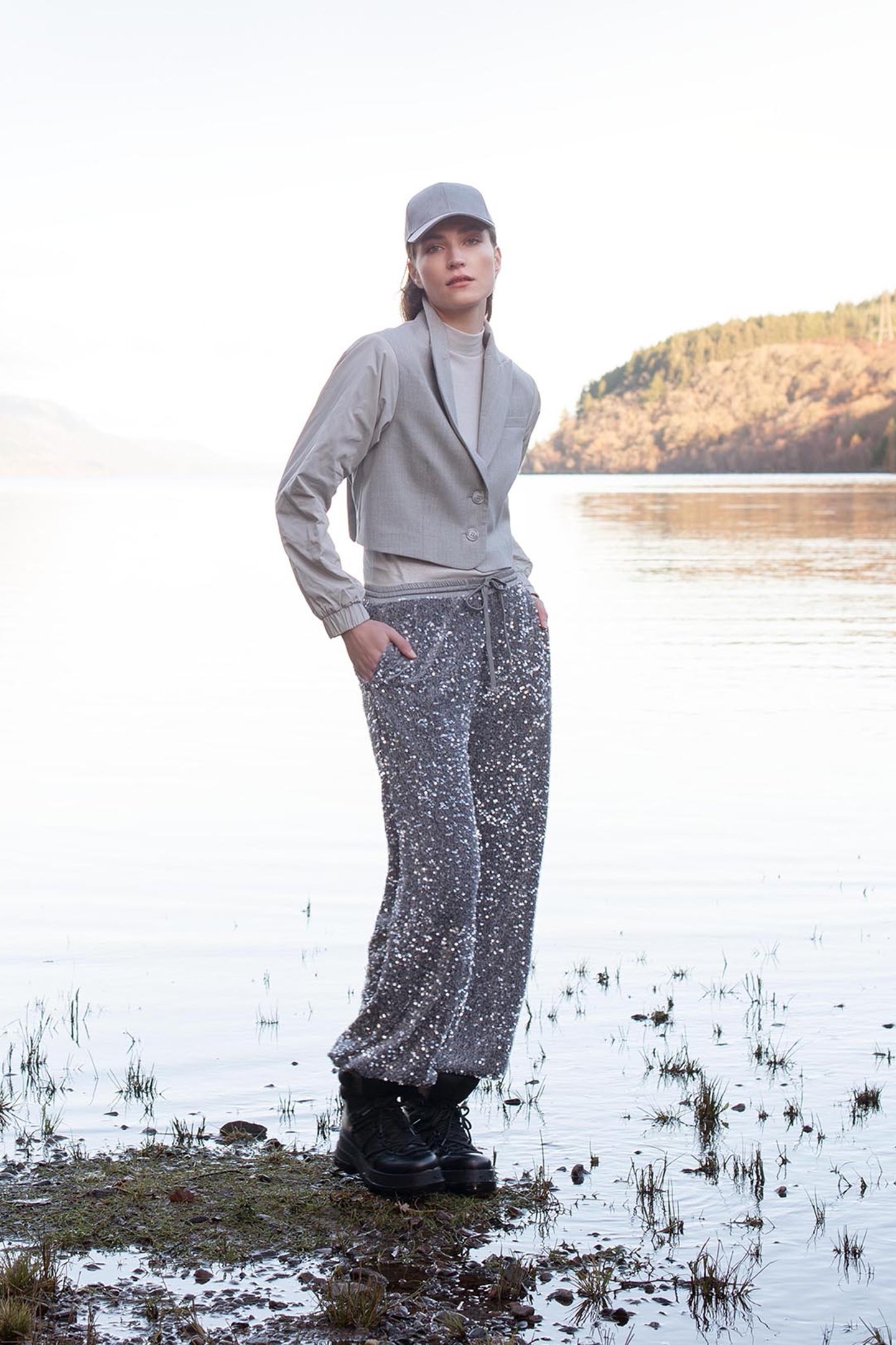 PANTS SEQUINS VELOURS GREYS 6