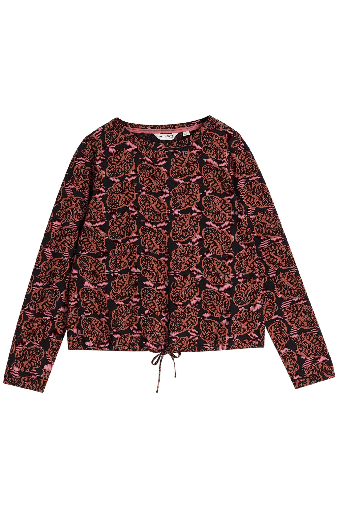 TASHA TIE HEM ORANGE PRINT 3