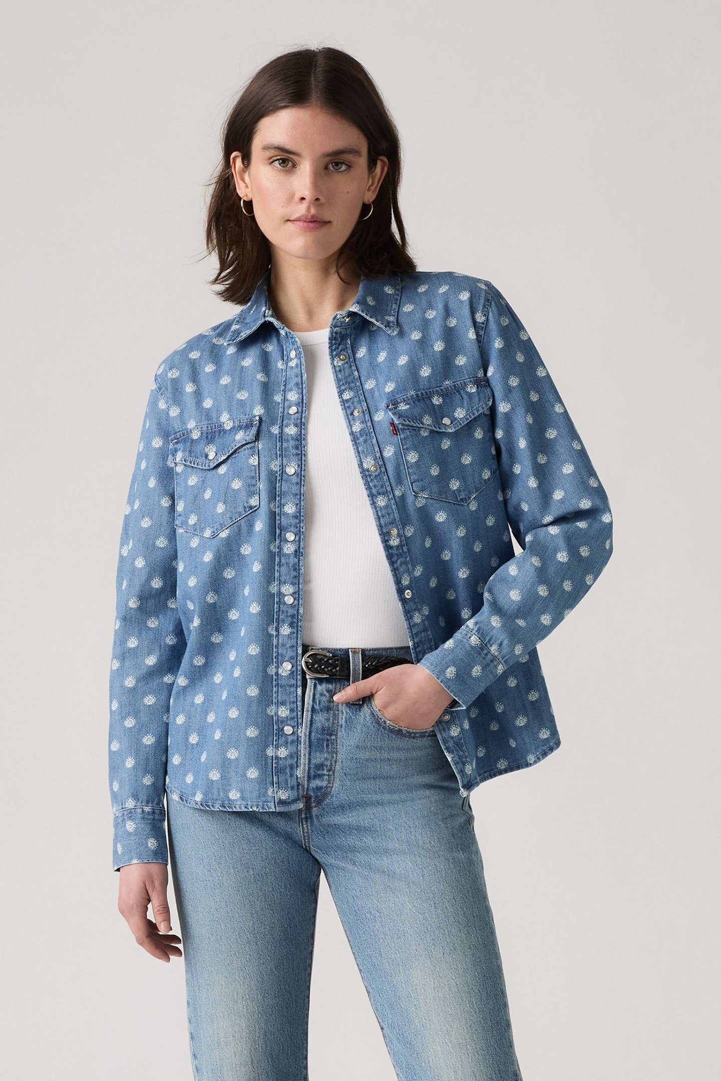 ICONIC WESTERN DENIM SHIRT IN PRINT 1
