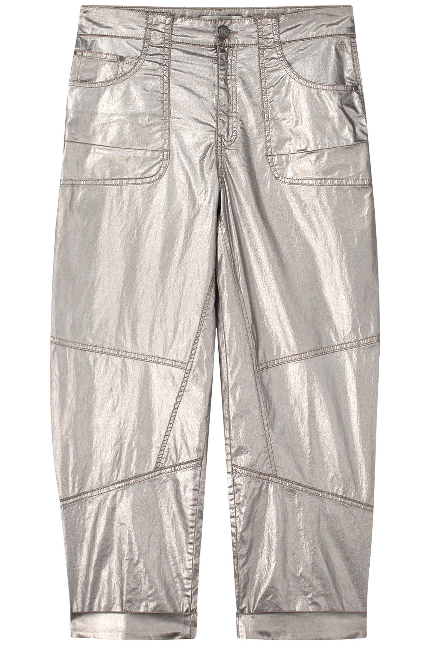 LOOSE TAPERED PANTS FOIL COATED TWILL GREYS 4