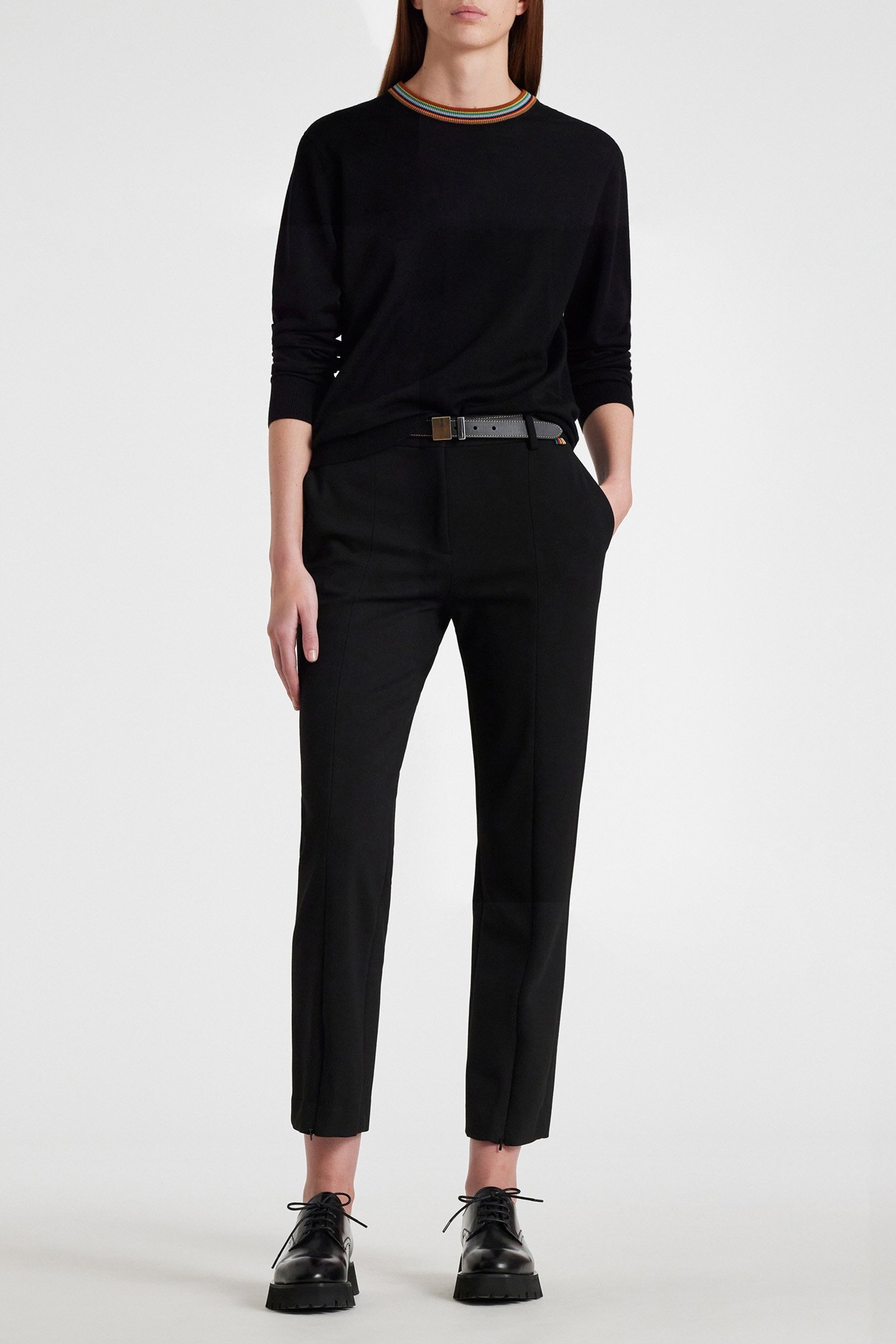 WOMENS KNITTED SWEATER CREW NECK BLACK 3