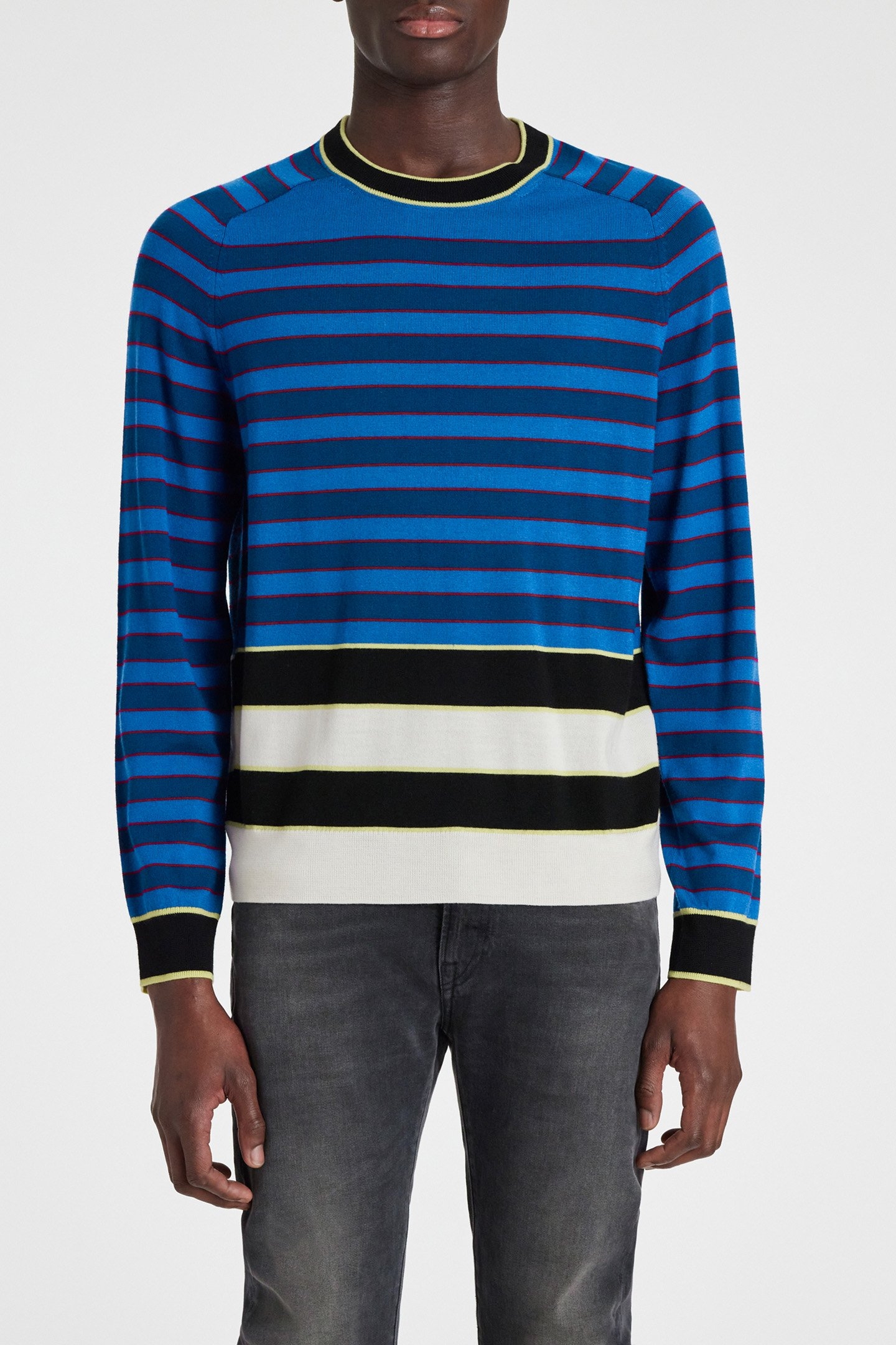 MENS SWEATER CREW NECK PETROL BLUE 1