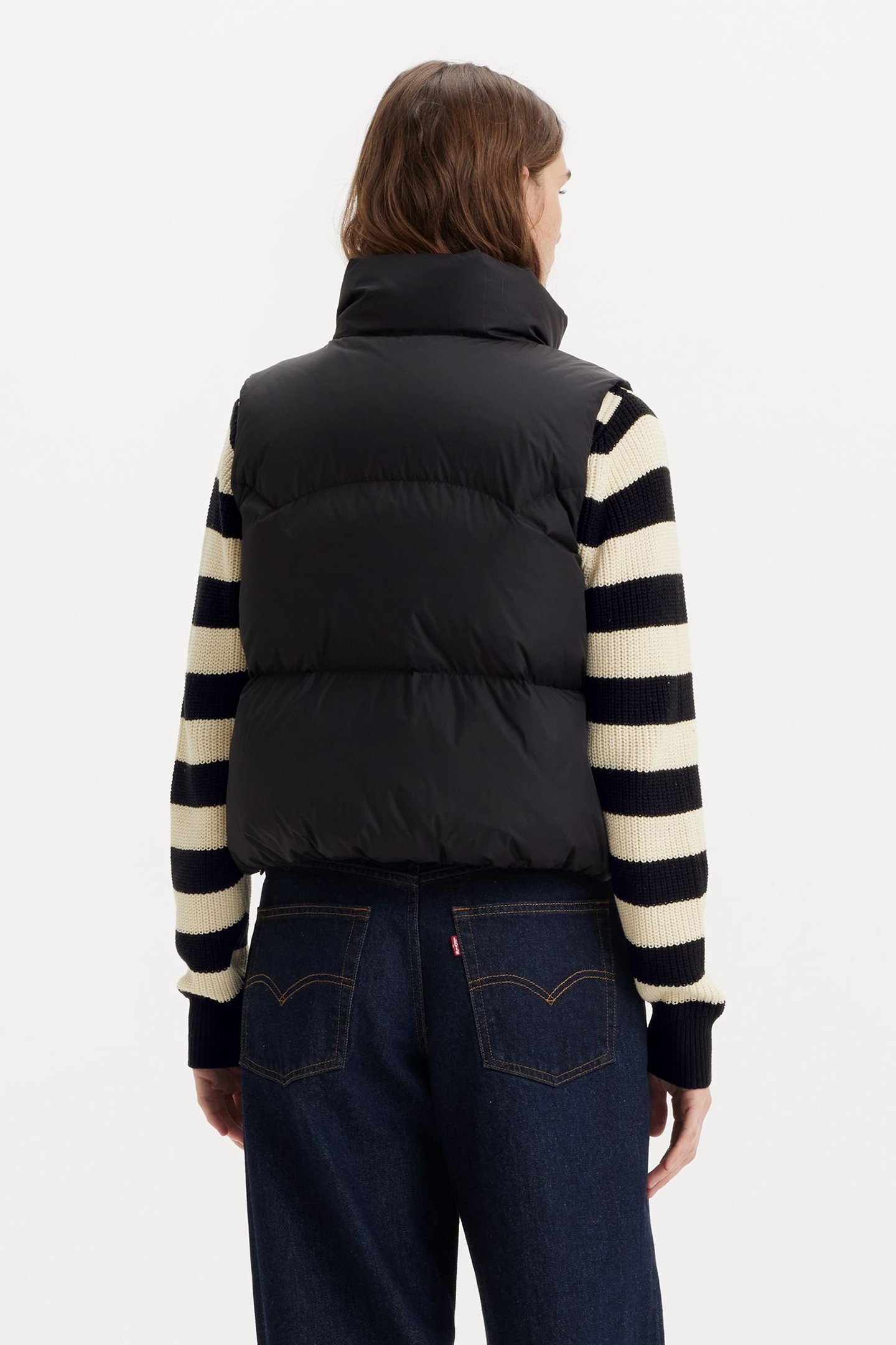 WESTERN BUBBLE PUFFER VEST IN CAVIAR 2