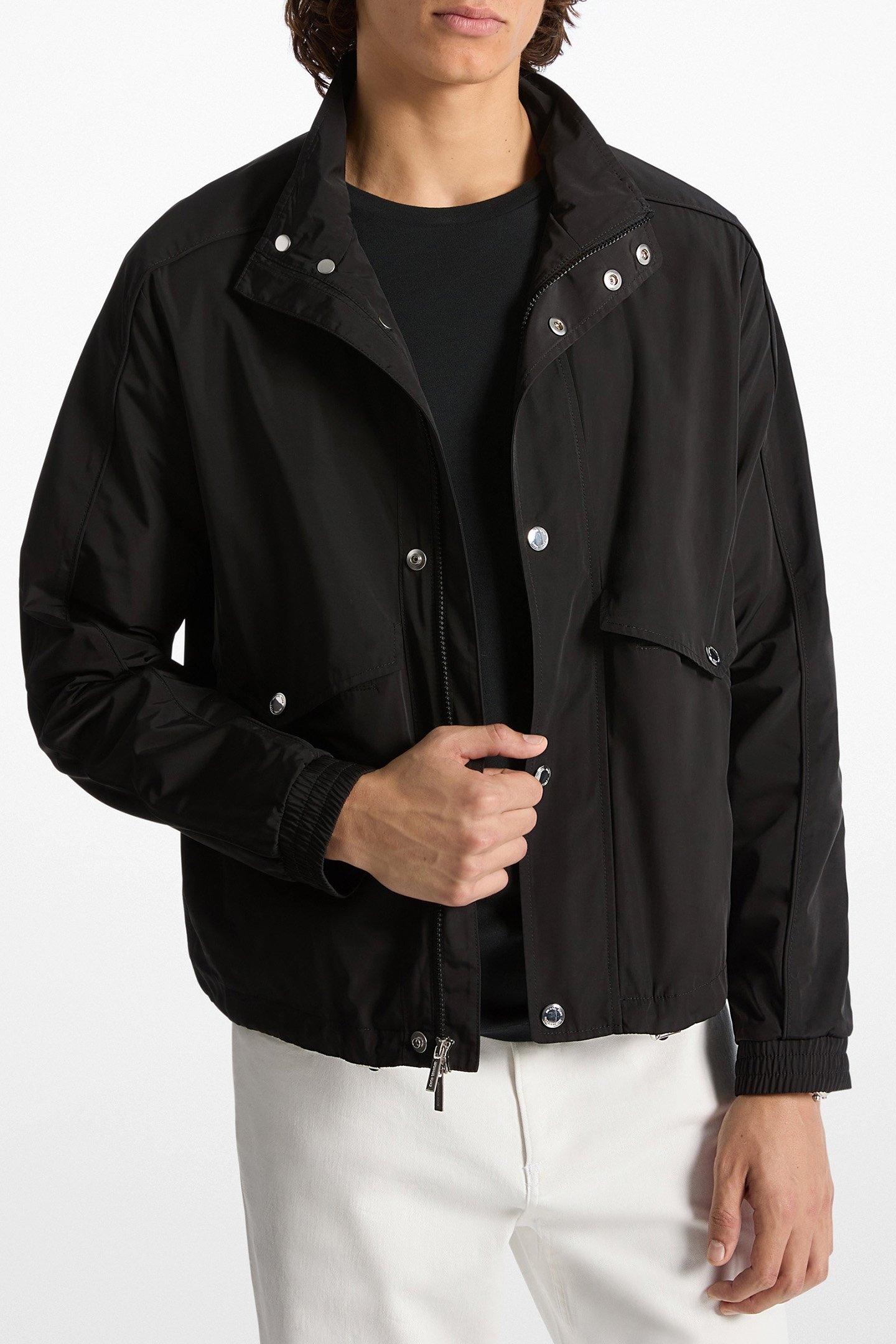 POCKET DETAIL ZIP JACKET IN BLACK 1