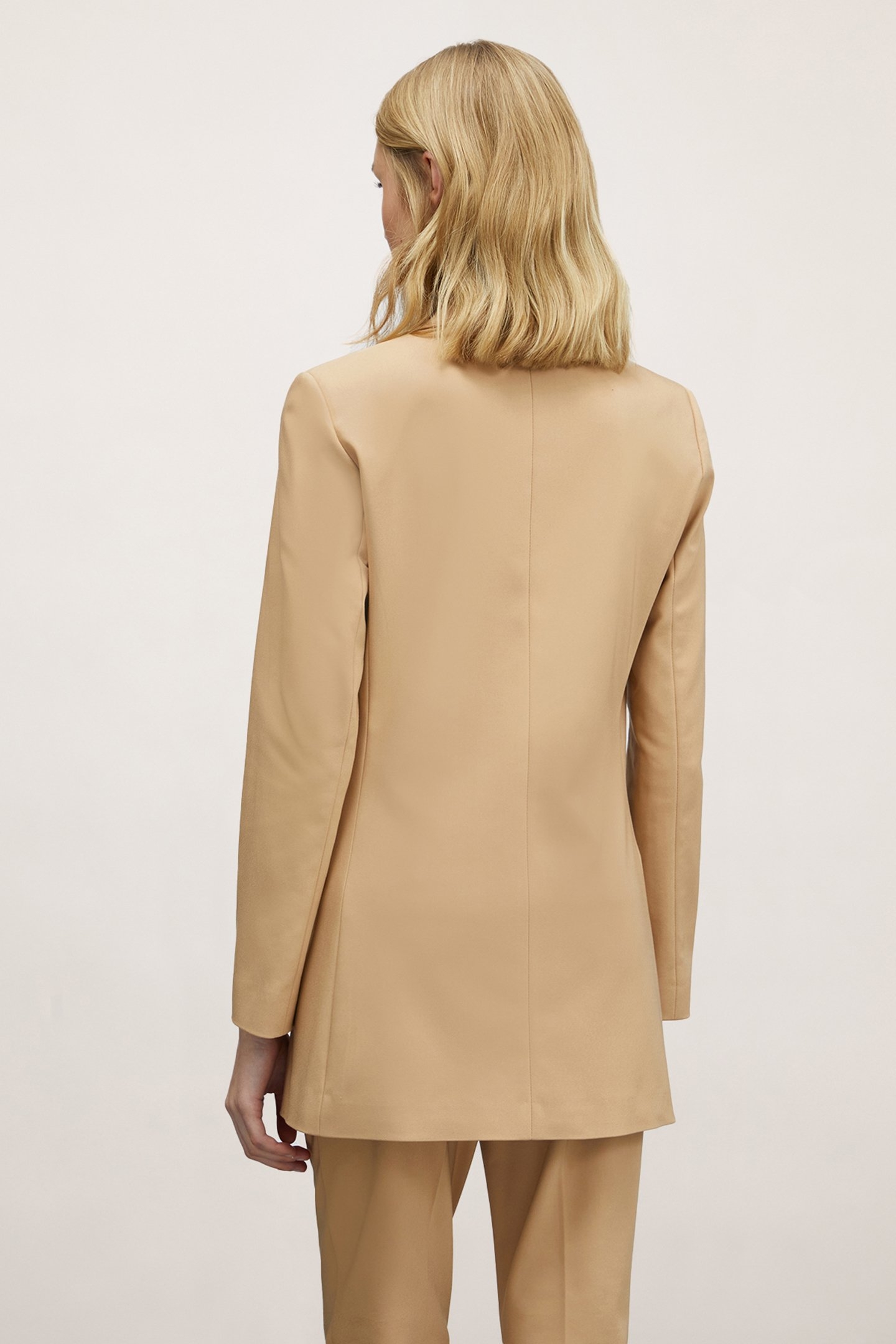 SINGLE-BREASTED BLAZER JACKET BEIGE 2