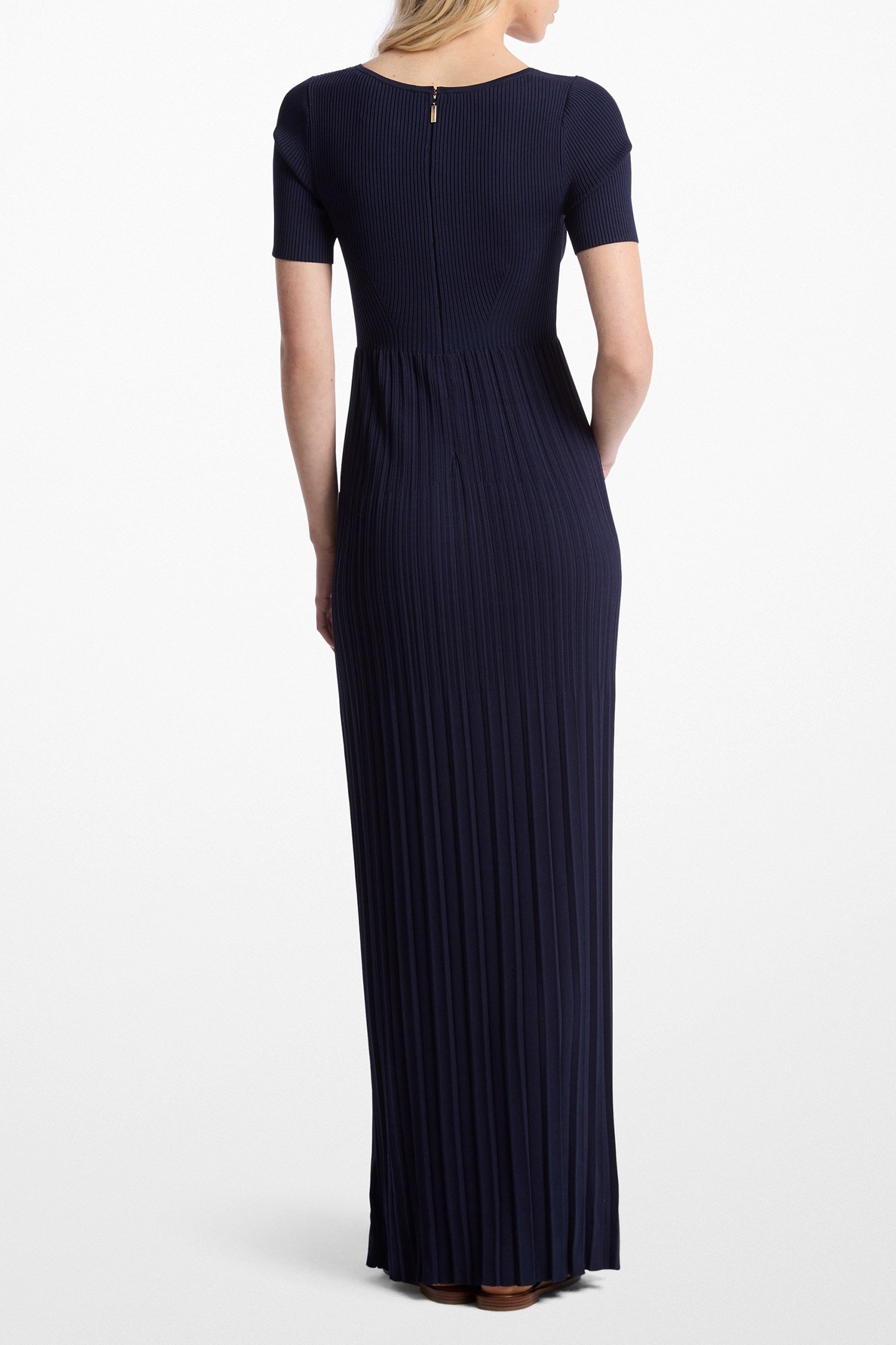 EMPIRE SCOOP NECK SHORT SLEEVE MAXI DRESS IN MIDNIGHT BLUE 2