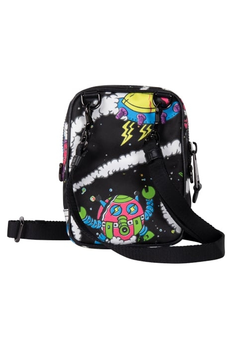 MOSCHINO SPACESHIPS NYLON SHOULDER BAG BLACK 3