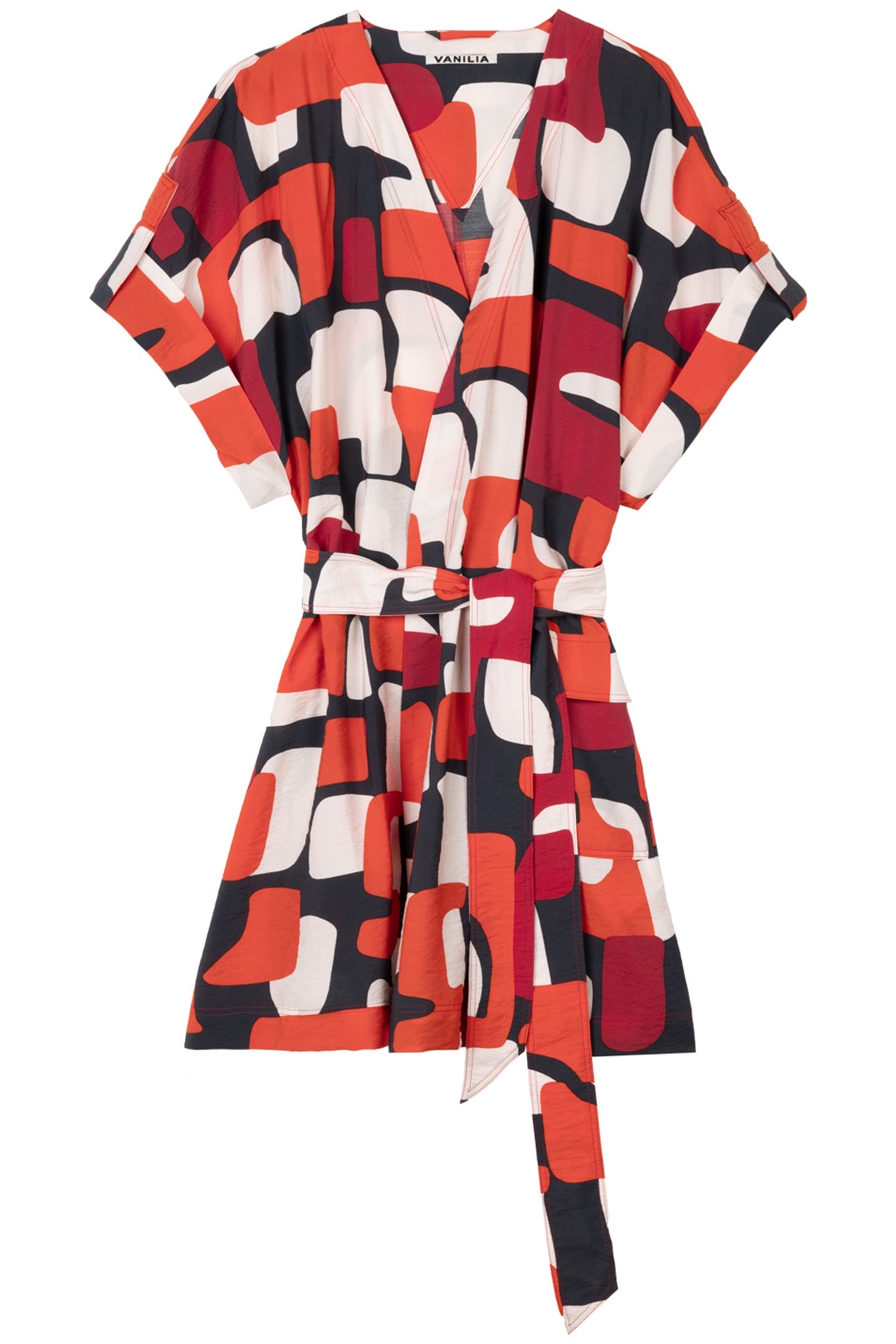 PRINTED KIMONO BLACK/PUMPKIN/REDDAHLIA 3