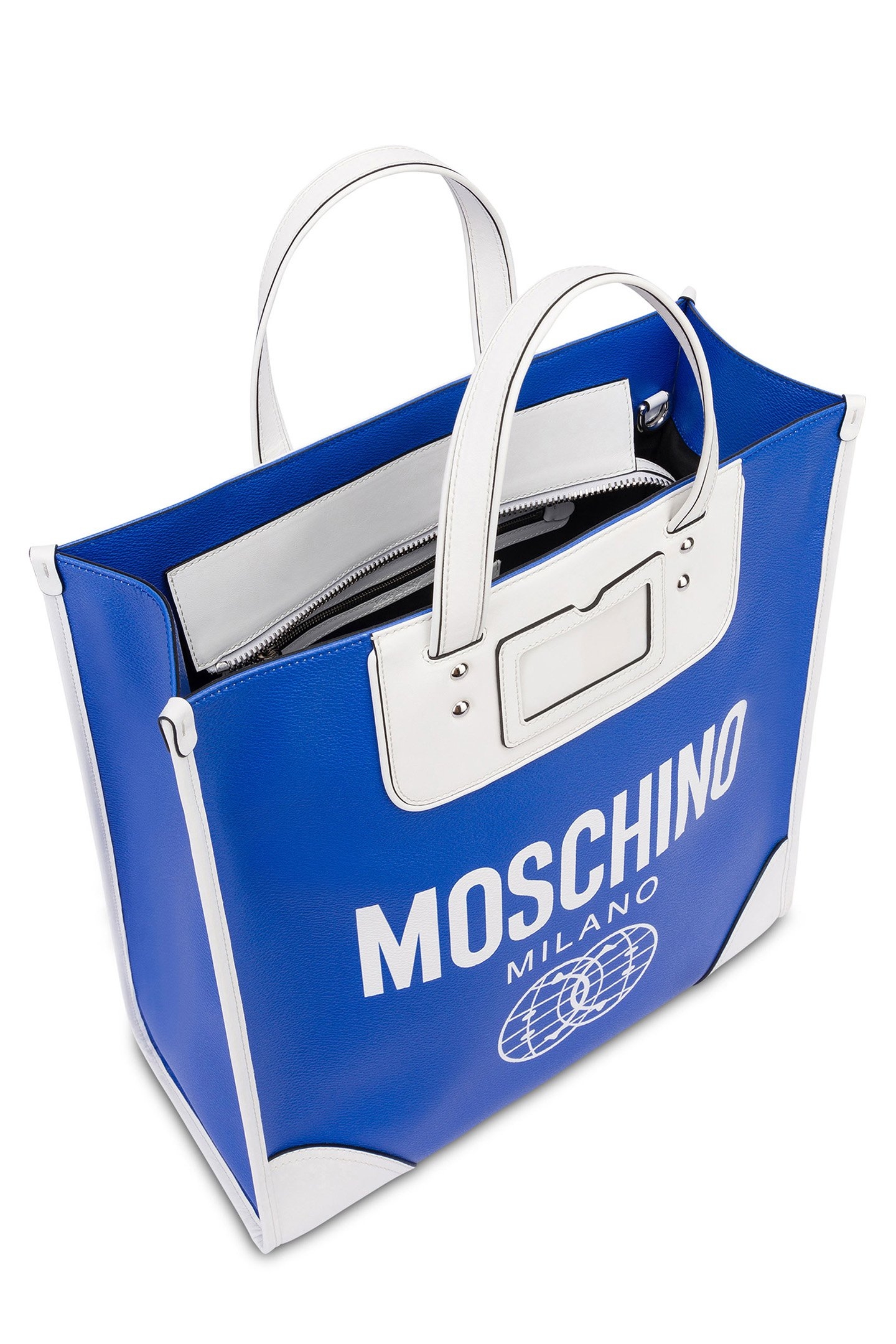 DOUBLE SMILEY® WORLD CALFSKIN SHOPPER BLUE 3