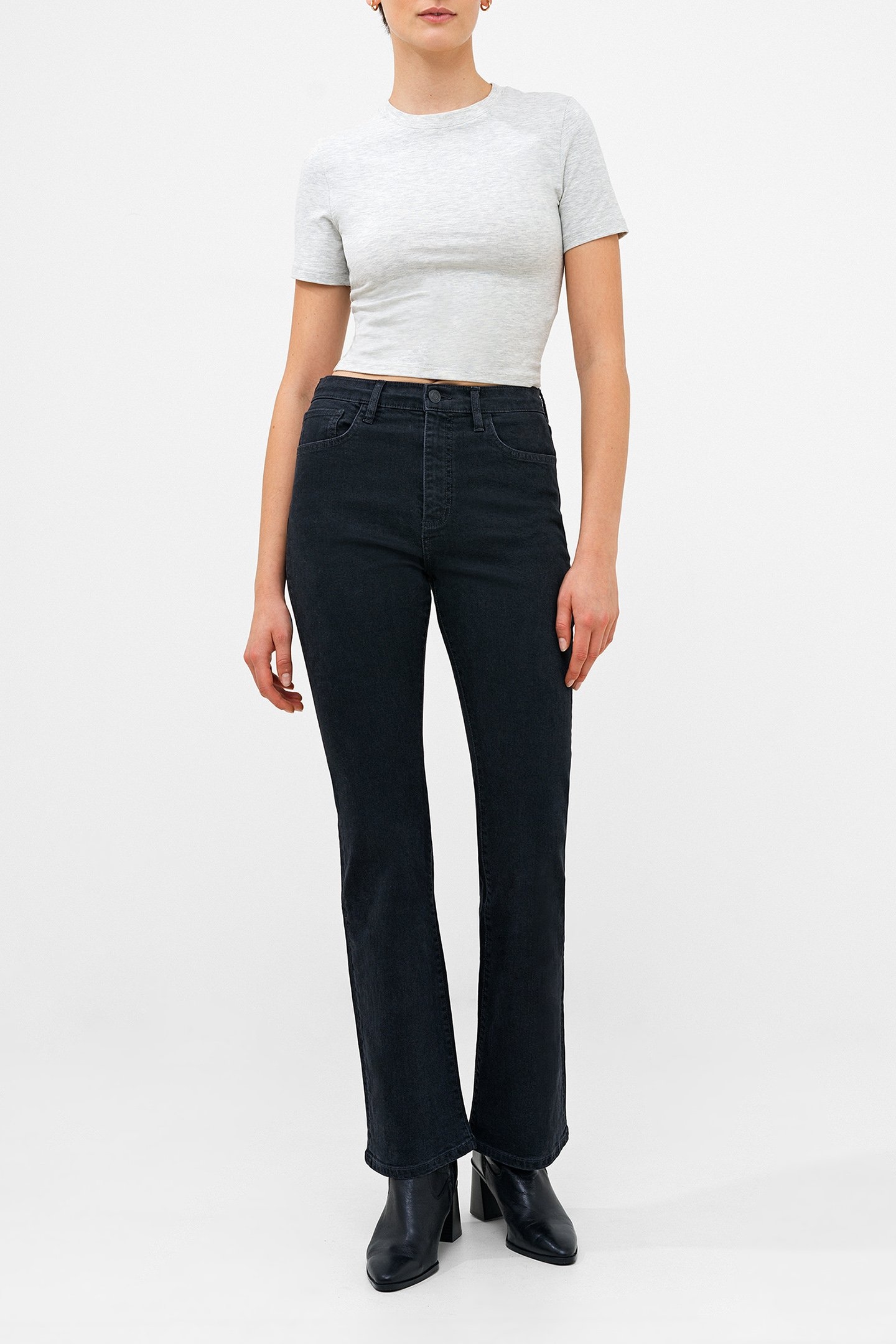 STRETCH DENIM BOOT CUT FUL LNG BLACK 3