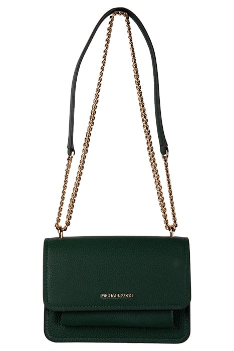 SMALL CROSSBODY BAG WITH CHAIN STRAP IN DARK GREEN 1