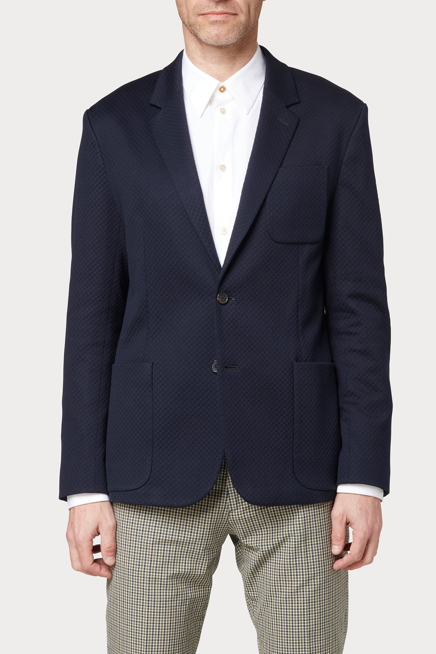 GENTS 2BTN PATCH POCKET JACKET VERY DARK NAVY 1