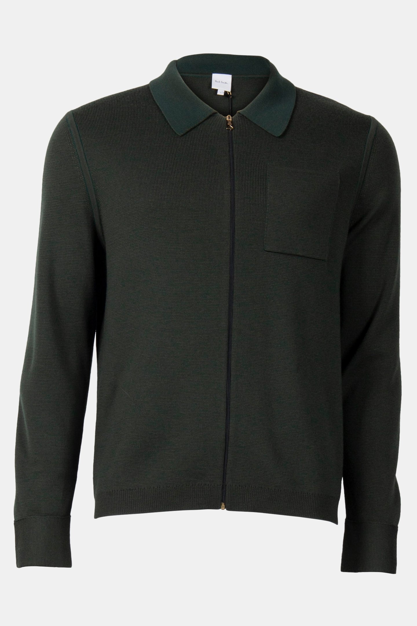 MENS CARDIGAN ZIP THRU BOTTLE GREEN 3