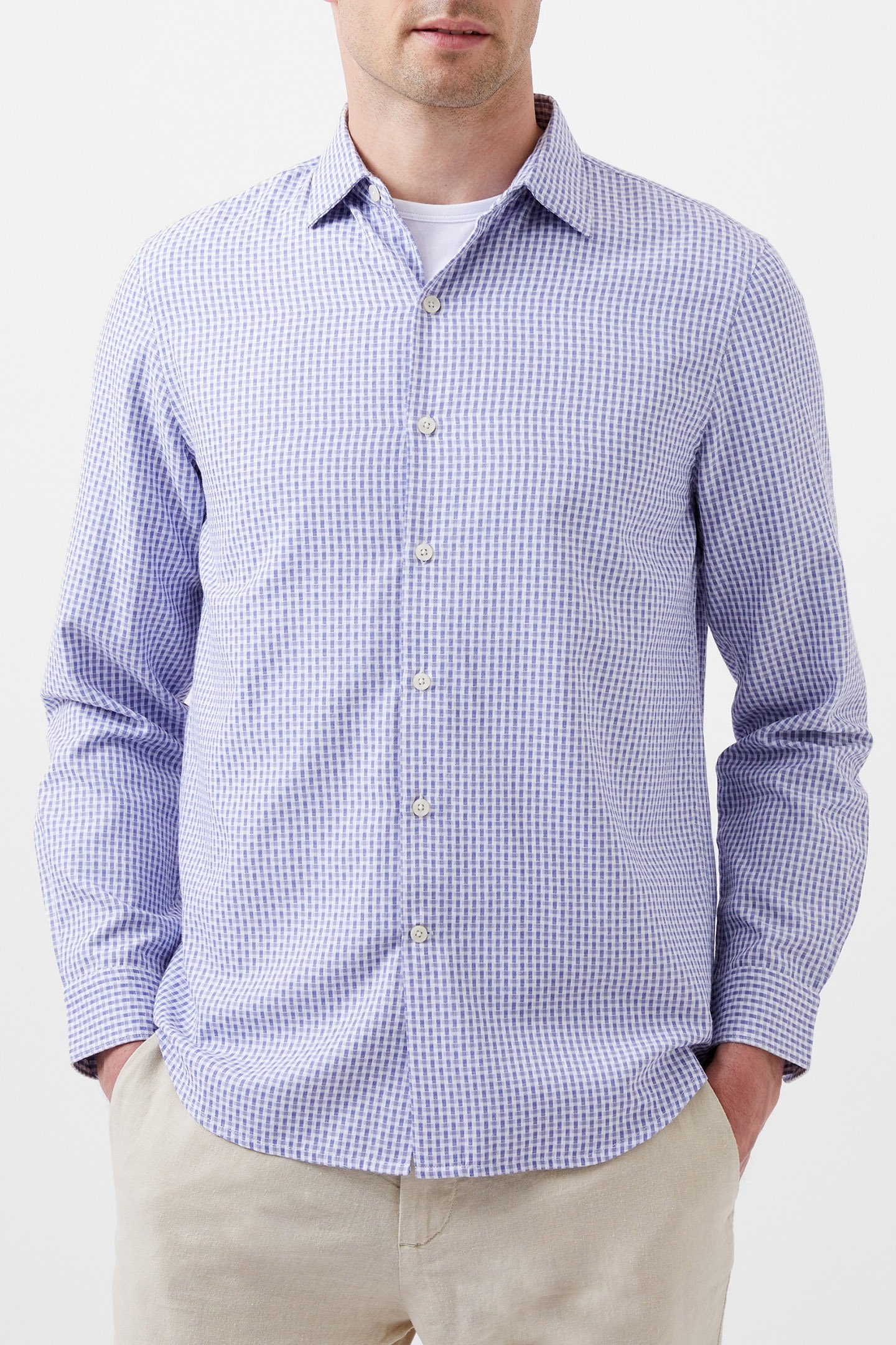 REGULAR FIT/CLASSIC COLLAR BLUE CHECK 1