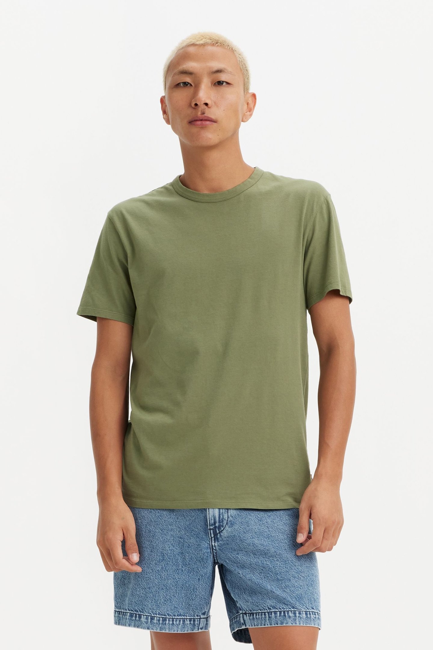 PREMIUM SLIM FIT TEE GARMENT DYE MOSS OLIVE 1