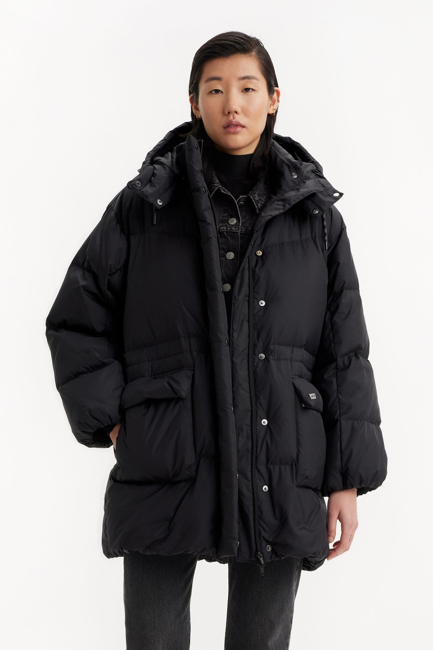 MID PUFFER COAT IN BLACK 1