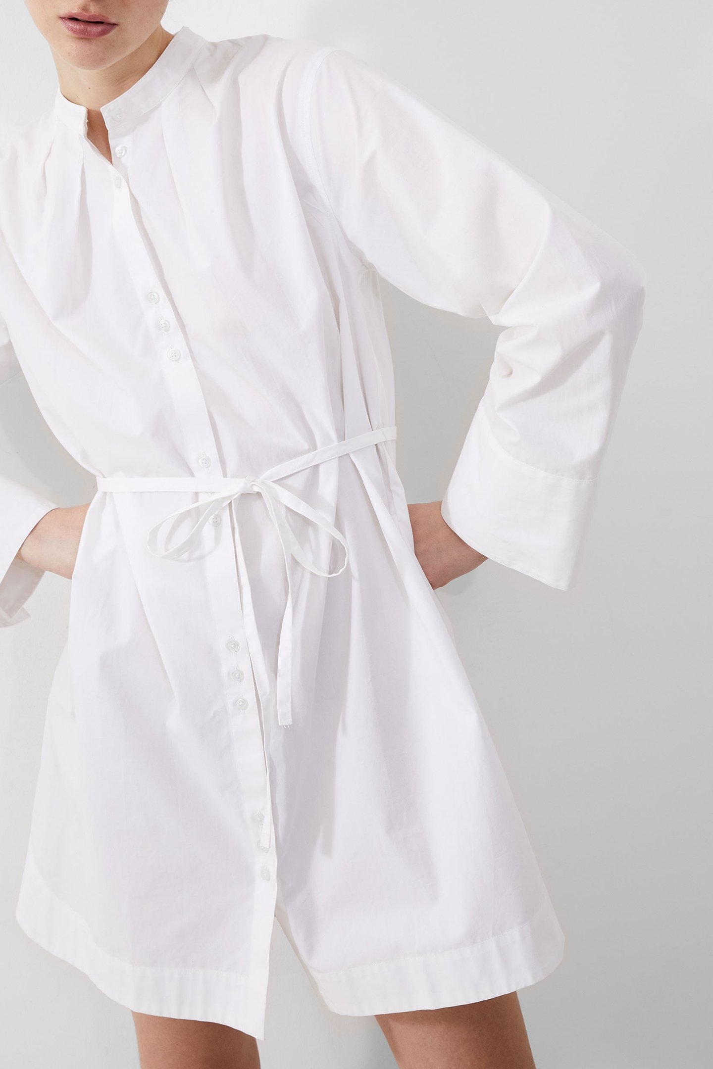 ALISSA COT WIDE SLV SHIRT DRES LINEN WHITE 4