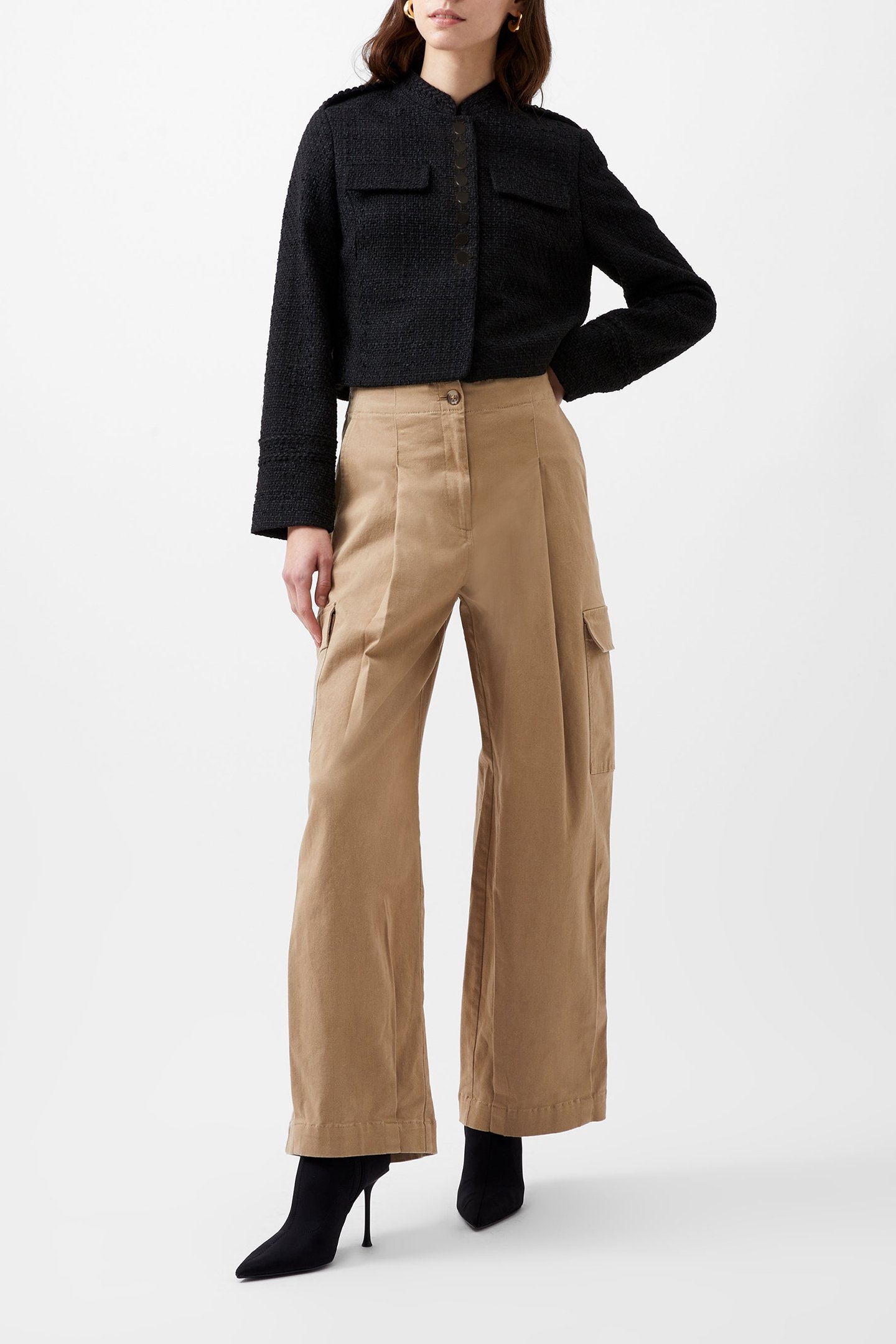 FELICE TWEED MILITARY JACKET BLACKOUT 2