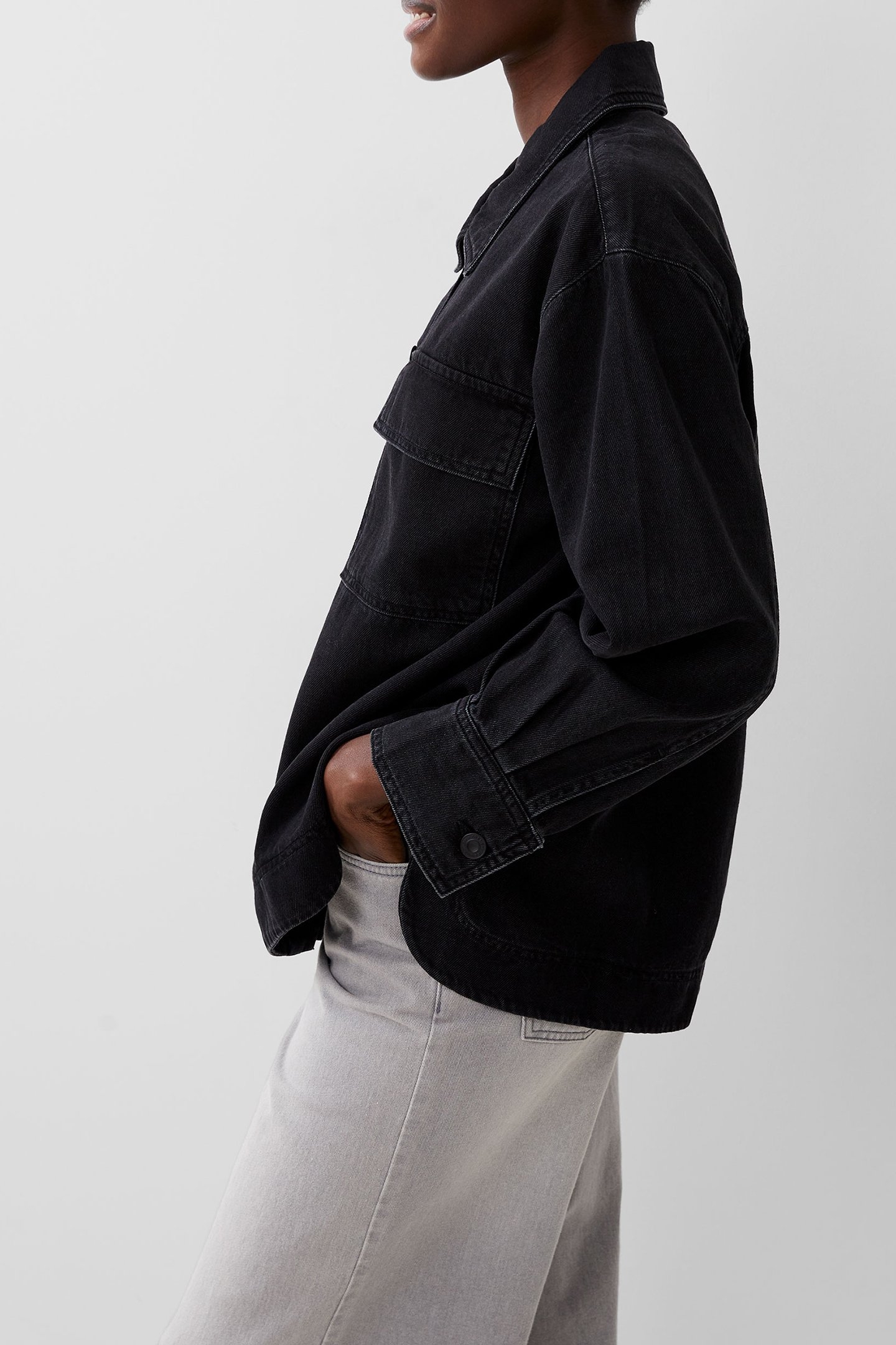 DENVER DENIM OVERSIZED SHIRT JUST BLACK 4